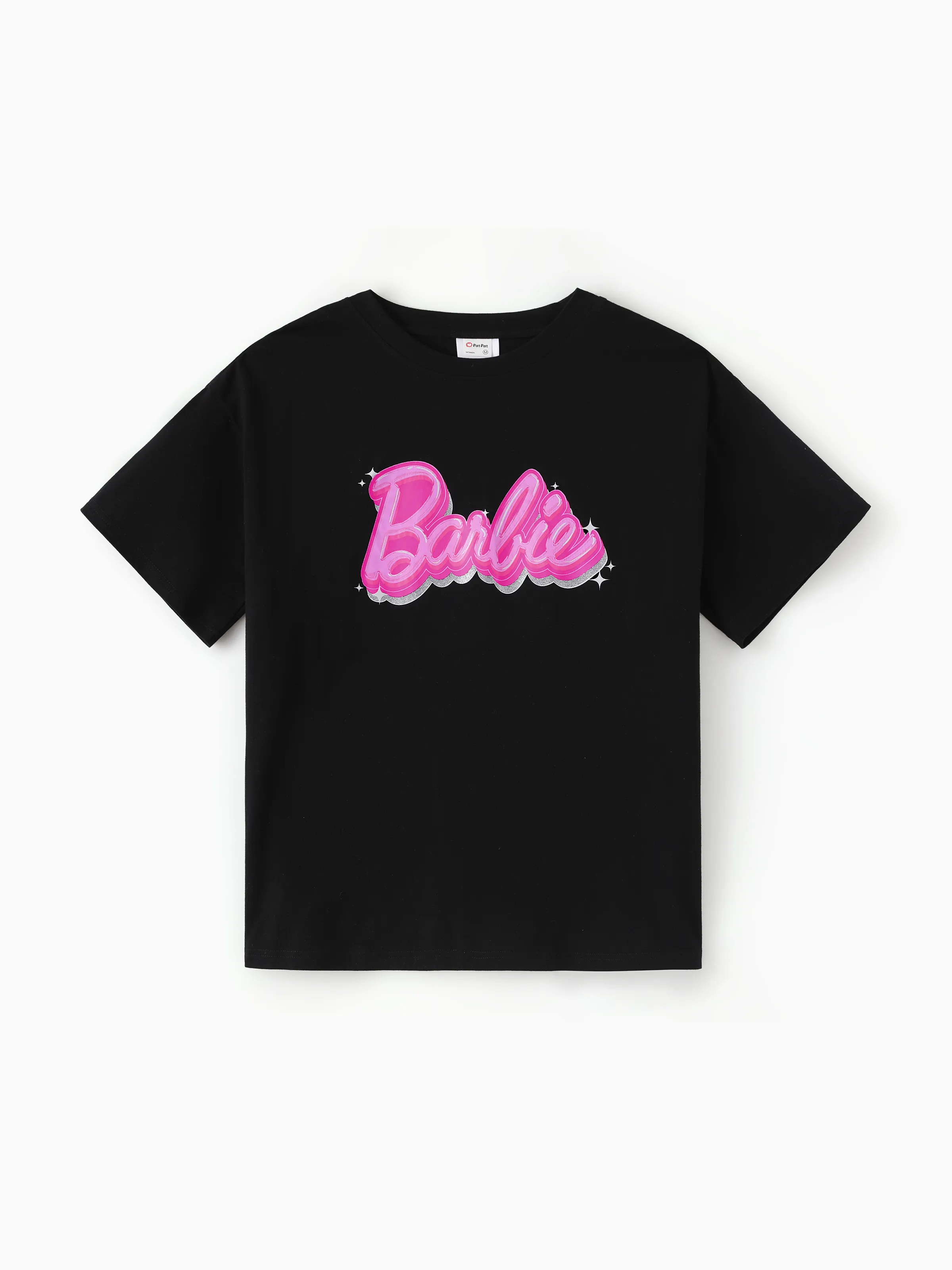 Barbie Mommy and Me Letter Print Short Sleeve Cotton Tee Black - Image 2