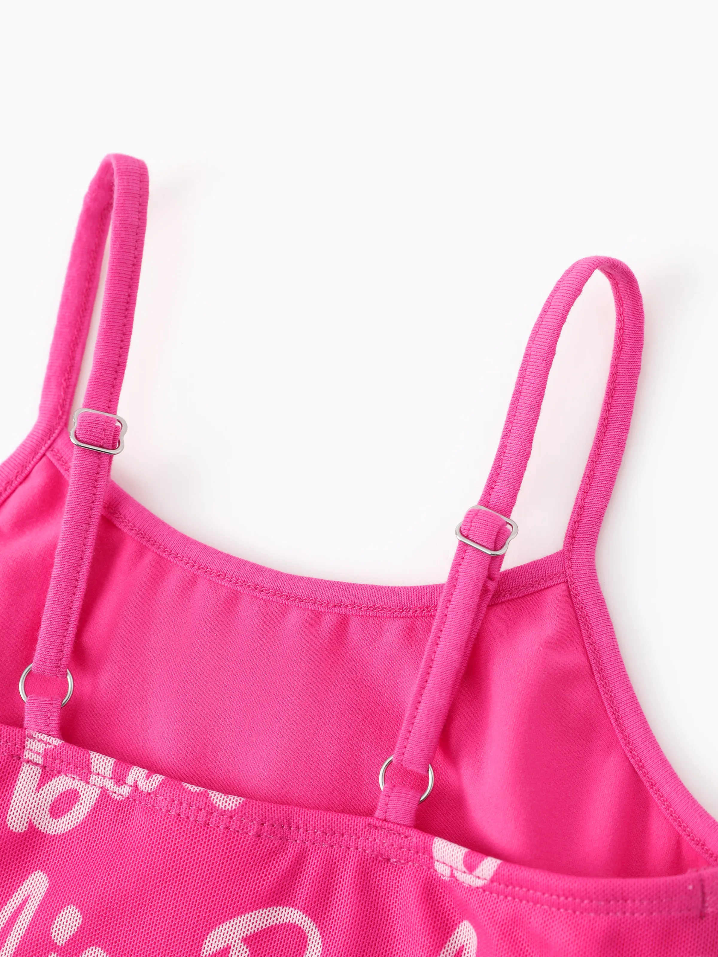 Barbie Mommy and Me Sleeveless Allover Print Strappy Dresses Hot Pink - Image 10