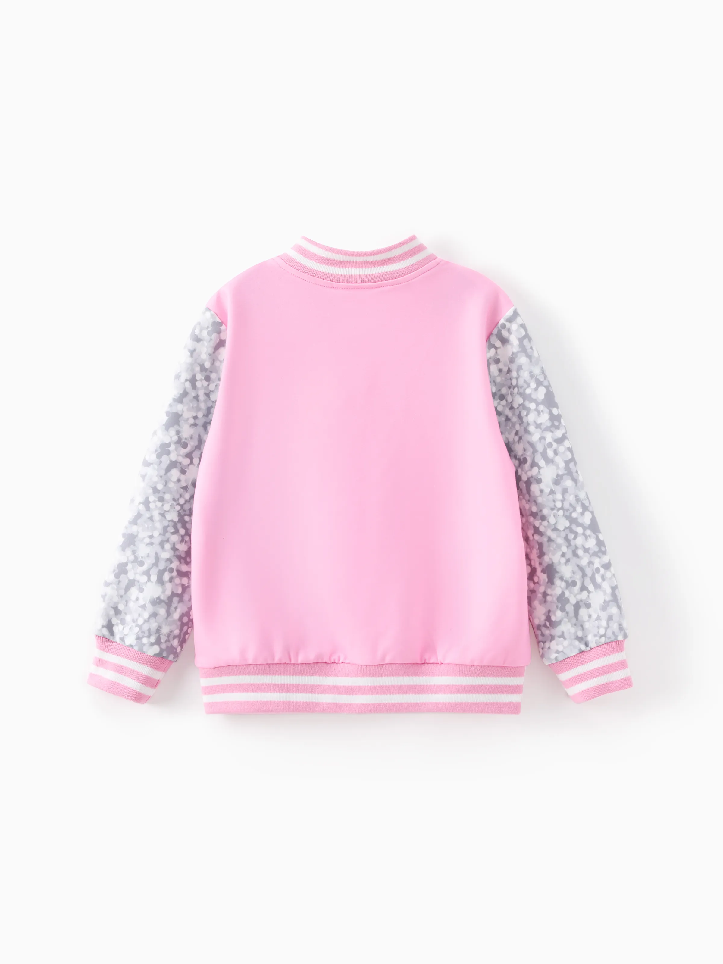 Barbie Outfit Toddler/Kid Girl Naia™ Letter Print Colorblock Lightweight Bomber Jacket Pink - Image 3