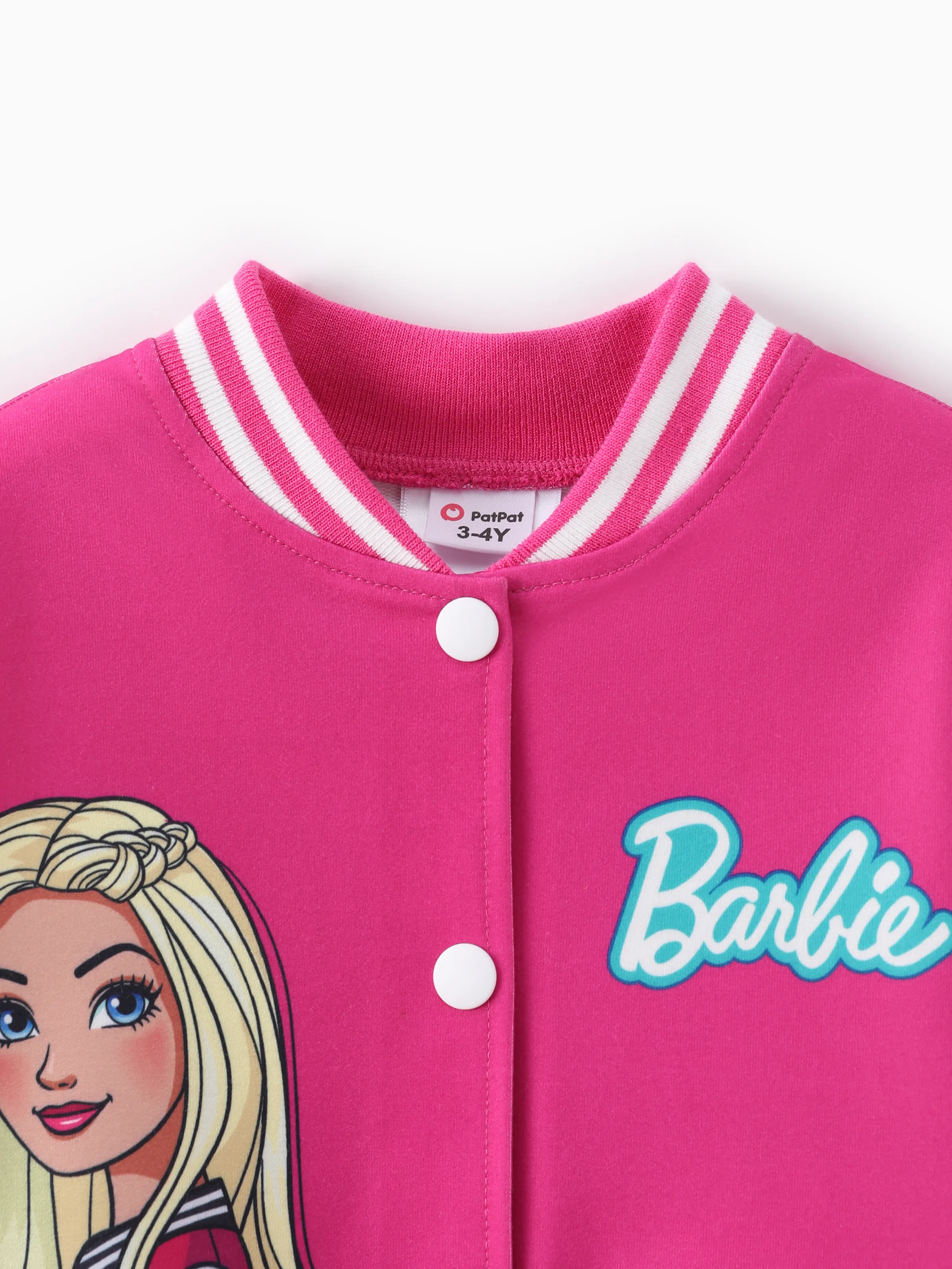 Barbie Outfit Toddler/Kid Girl Naia™ Letter Print Colorblock Lightweight Bomber Jacket Roseo - Image 4