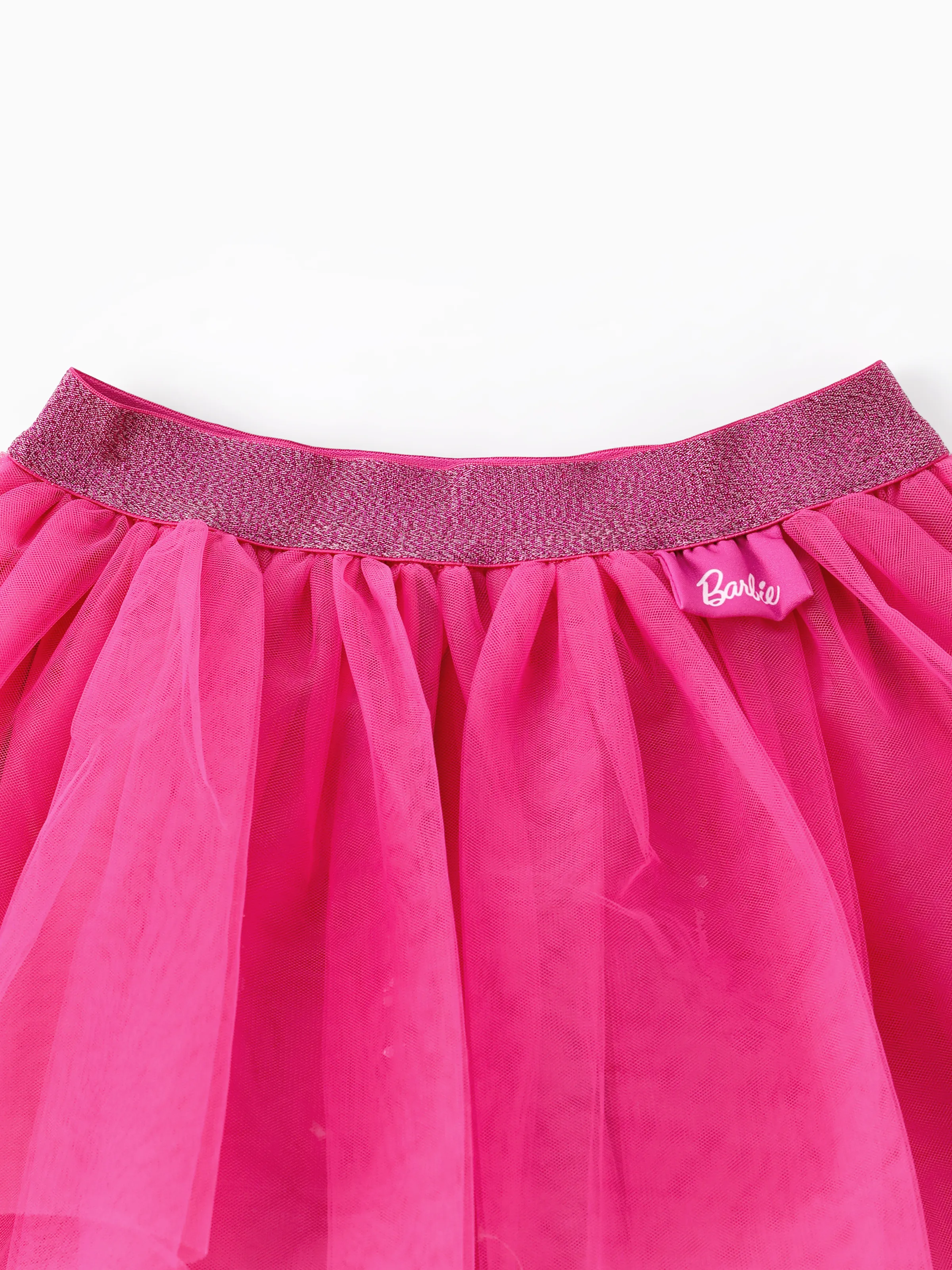 Barbie Toddler Girl 1pc Long-sleeve T-shirt or Tulle Skirt Set Hot Pink - Image 4