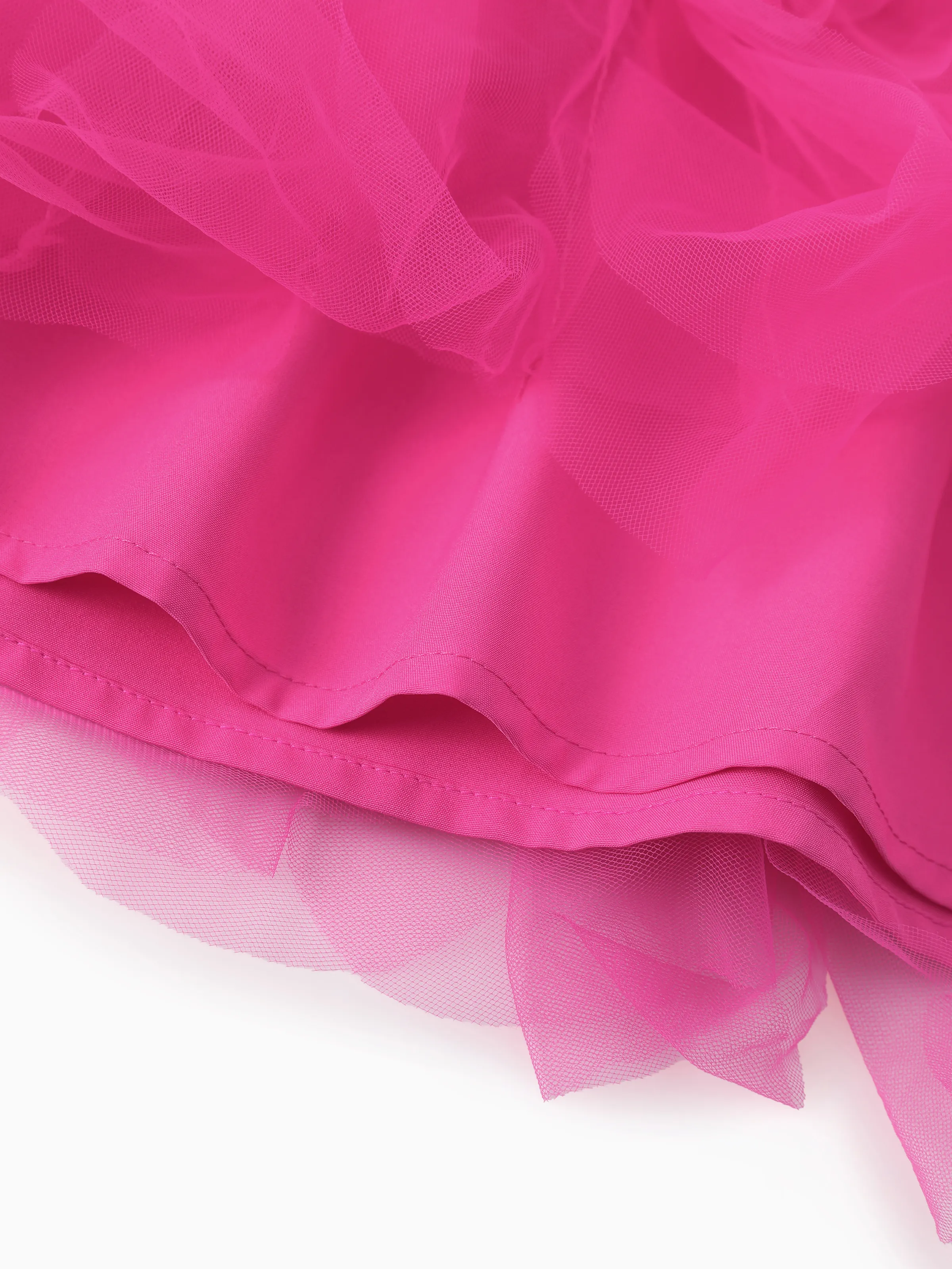 Barbie Toddler Girl Multilayers Mesh Dress Hot Pink - Image 6