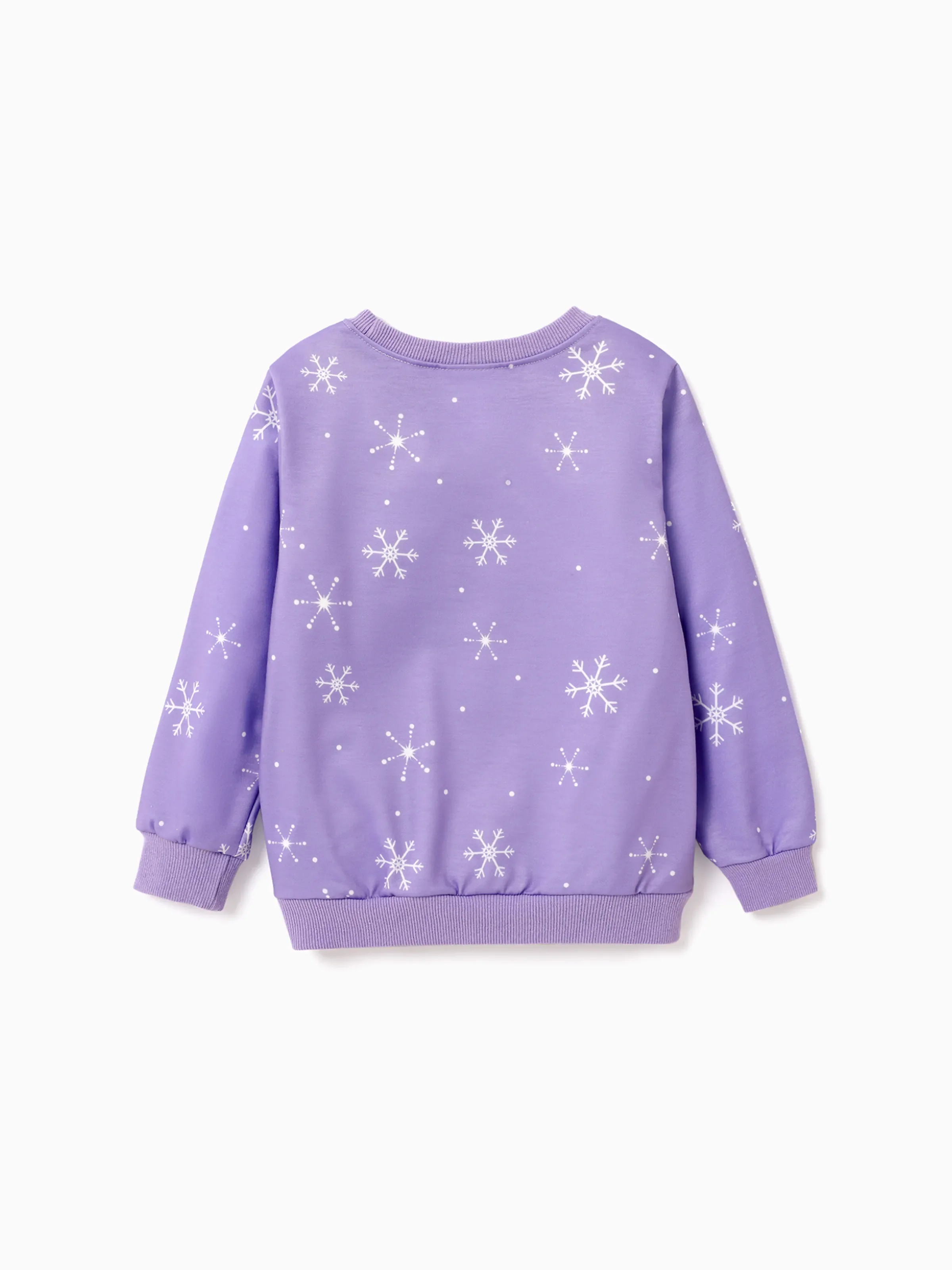 Barbie Toddler Girl Snowflake and Character Print Long-sleeve Sweatshrit Purple - Image 2