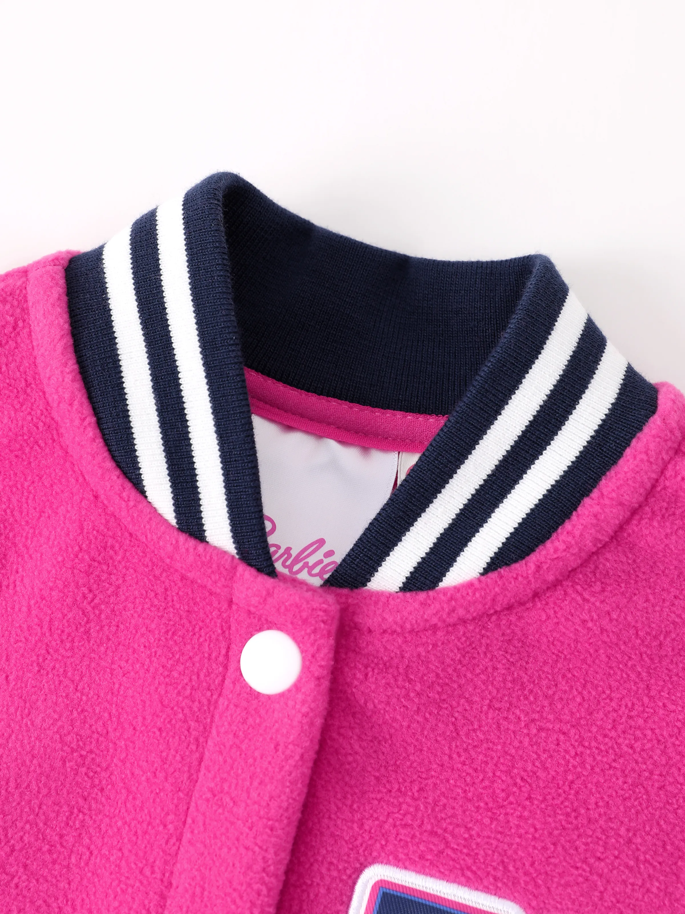 Barbie Toddler/ Kid Girl Fleece Bomber Jacket Hot Pink - Image 5