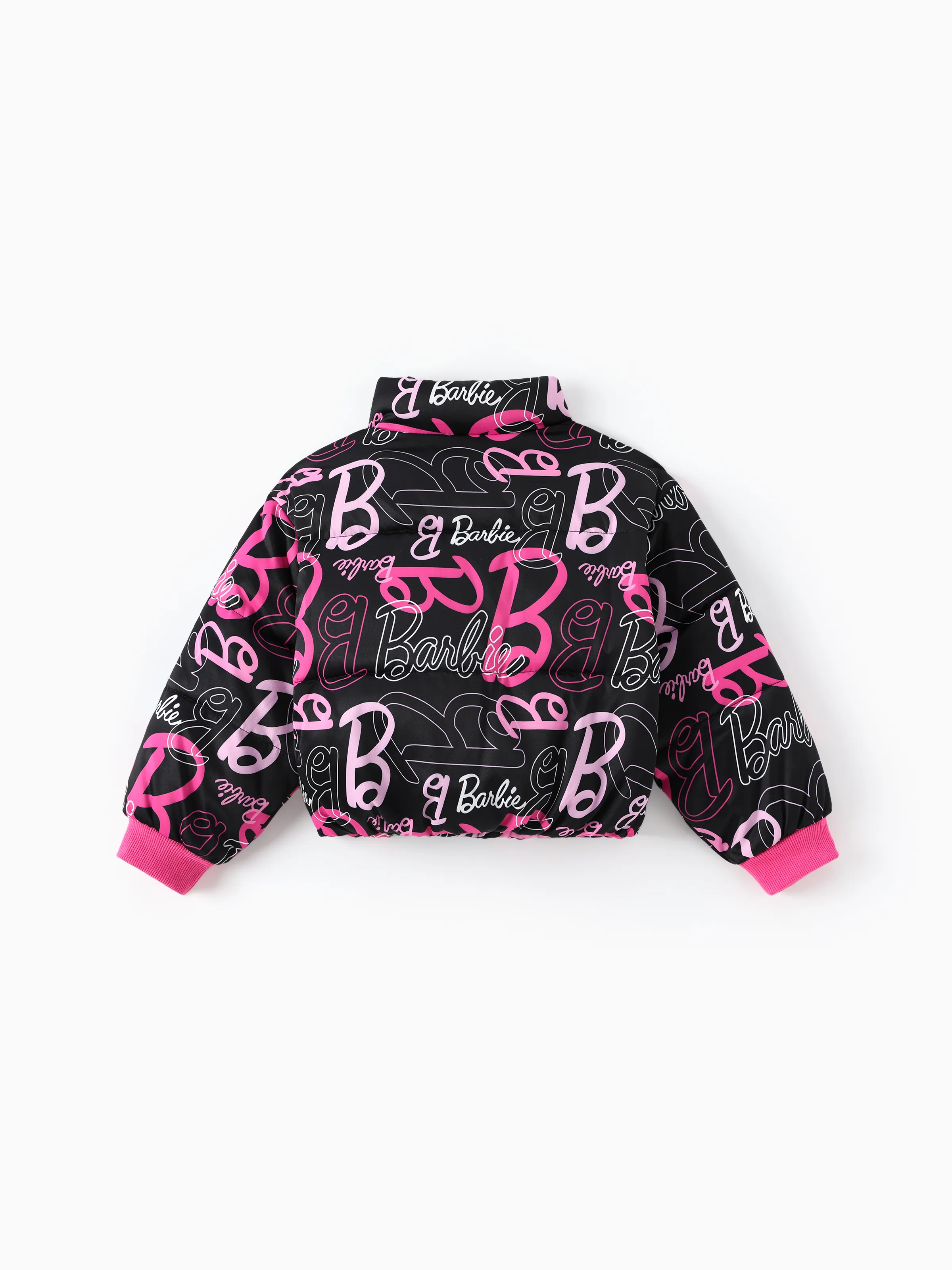 Barbie Toddler/Kid 1pc Logo Pattern Long-sleeve Crop Puffer Jacket Multi-color - Image 2