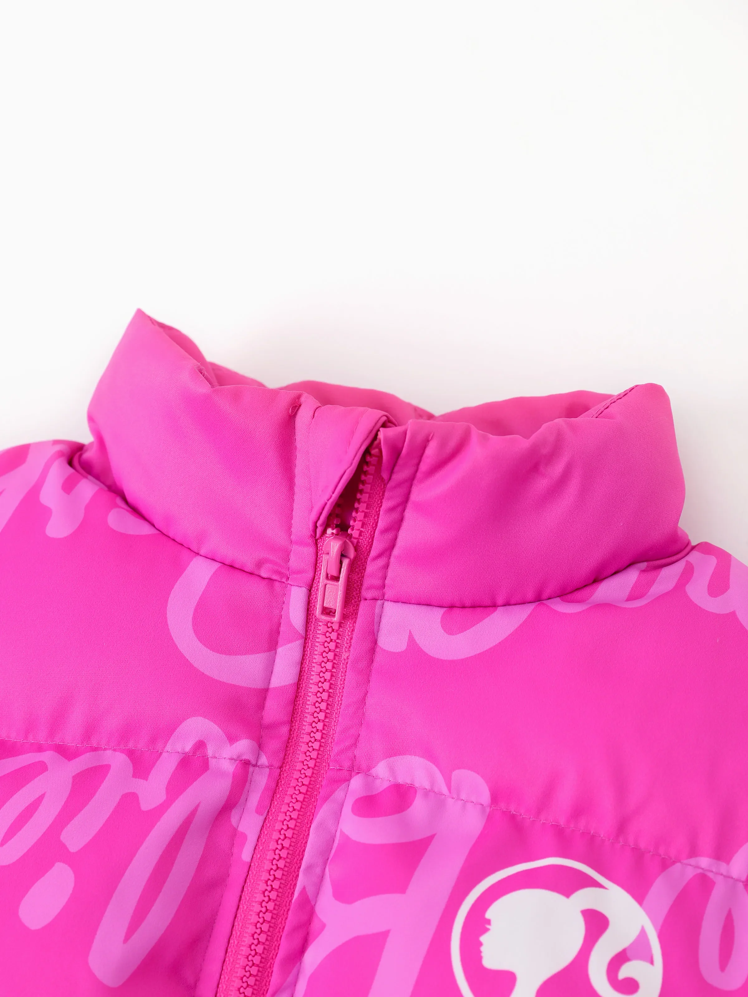 Barbie Toddler/Kid 1pc Logo Pattern Long-sleeve Puffer Jacket Coat Roseo - Image 3