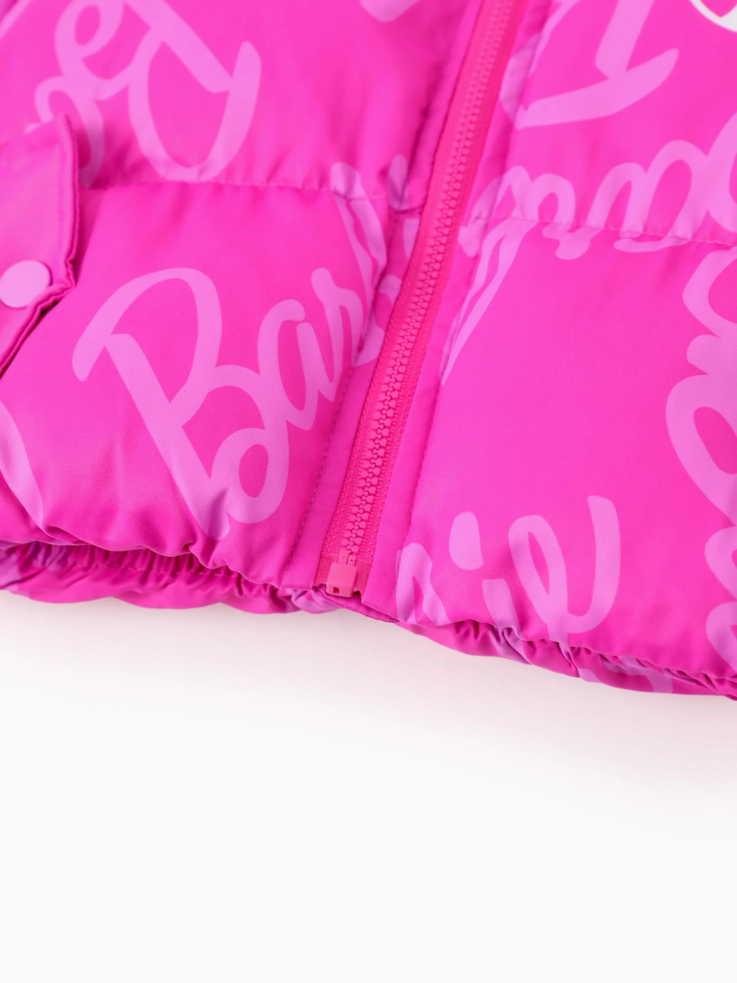 Barbie Toddler/Kid 1pc Logo Pattern Long-sleeve Puffer Jacket Coat Roseo - Image 5