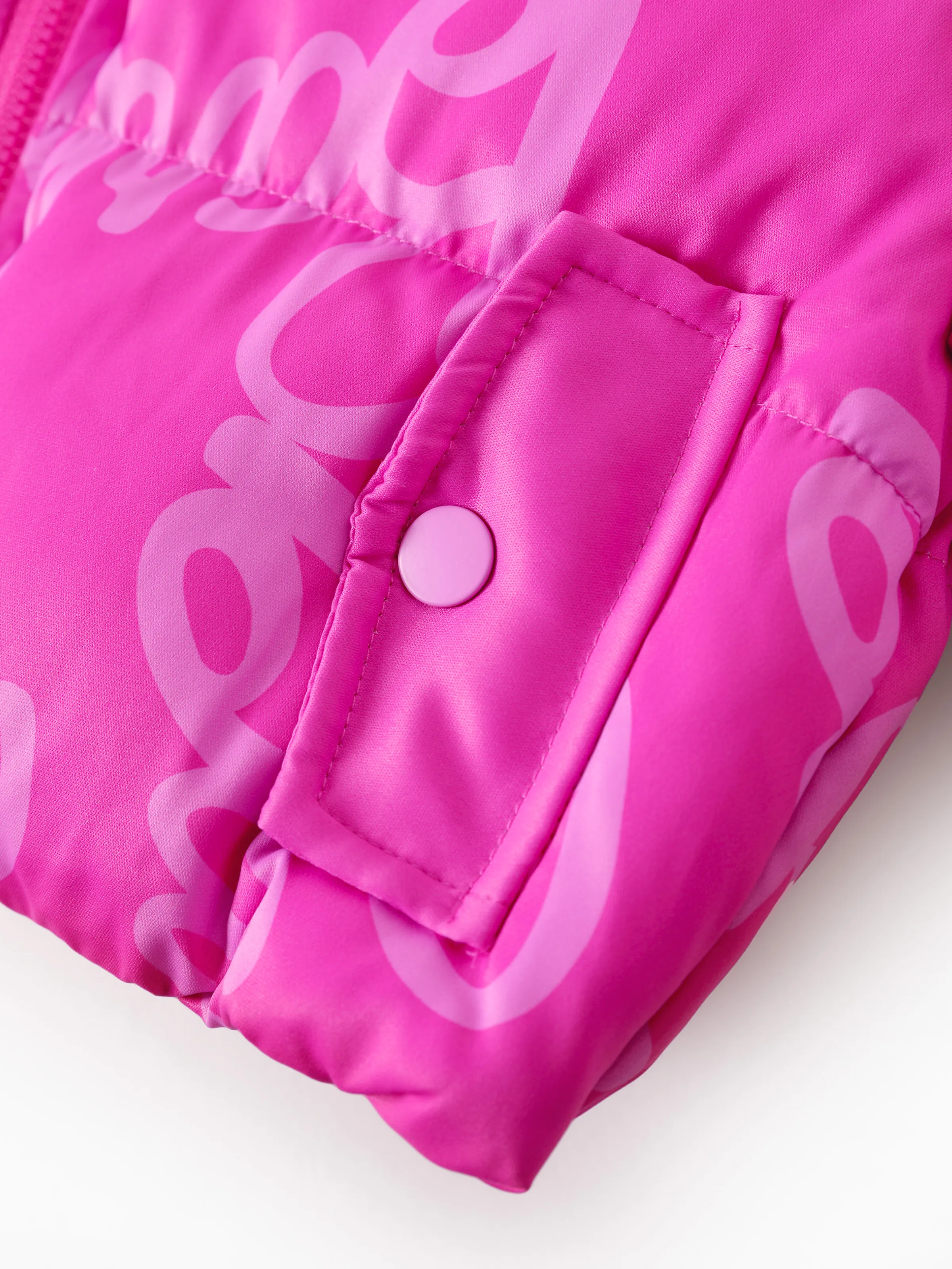 Barbie Toddler/Kid 1pc Logo Pattern Long-sleeve Puffer Jacket Coat Roseo - Image 7