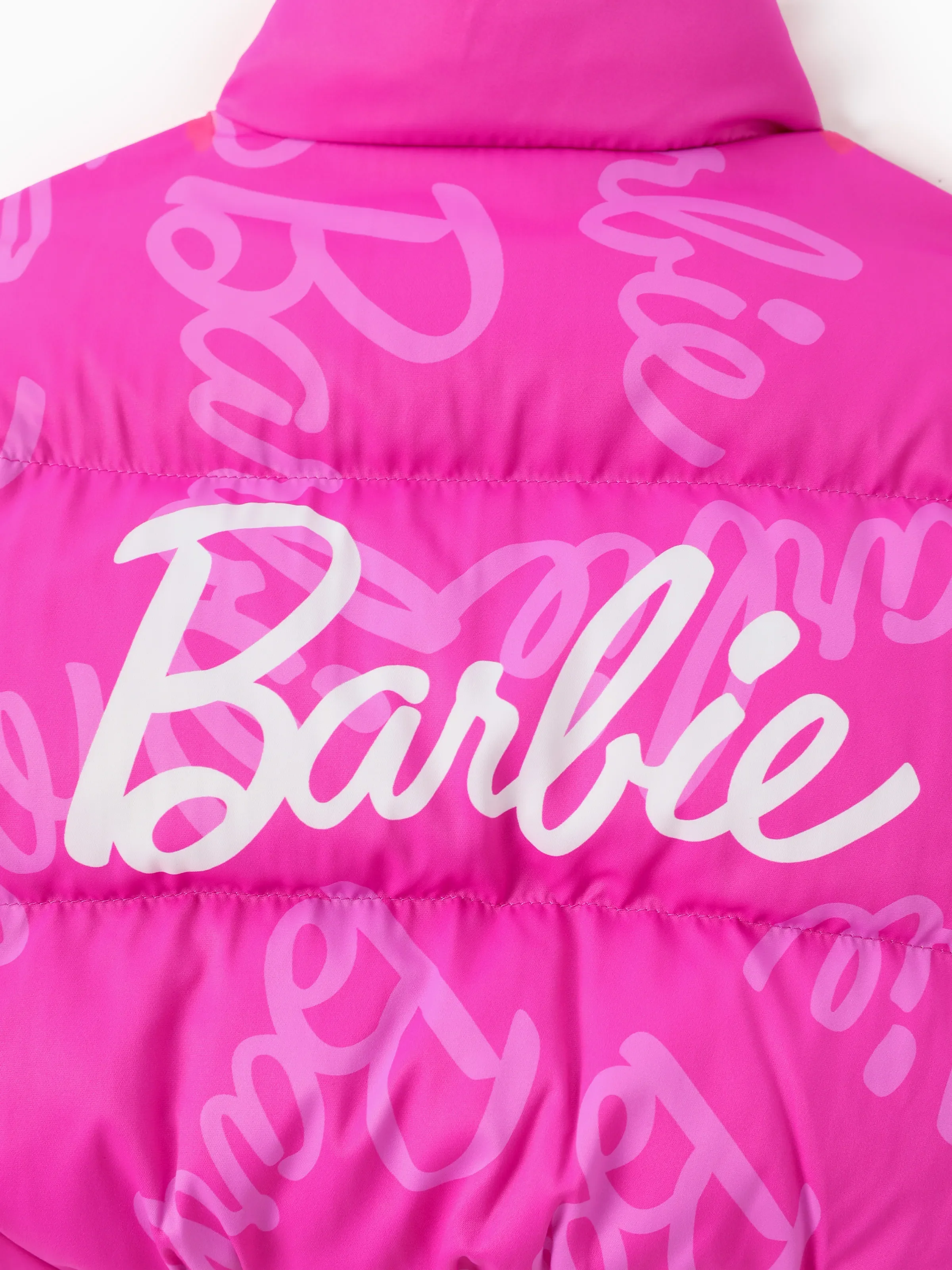 Barbie Toddler/Kid 1pc Logo Pattern Long-sleeve Puffer Jacket Coat Roseo - Image 9