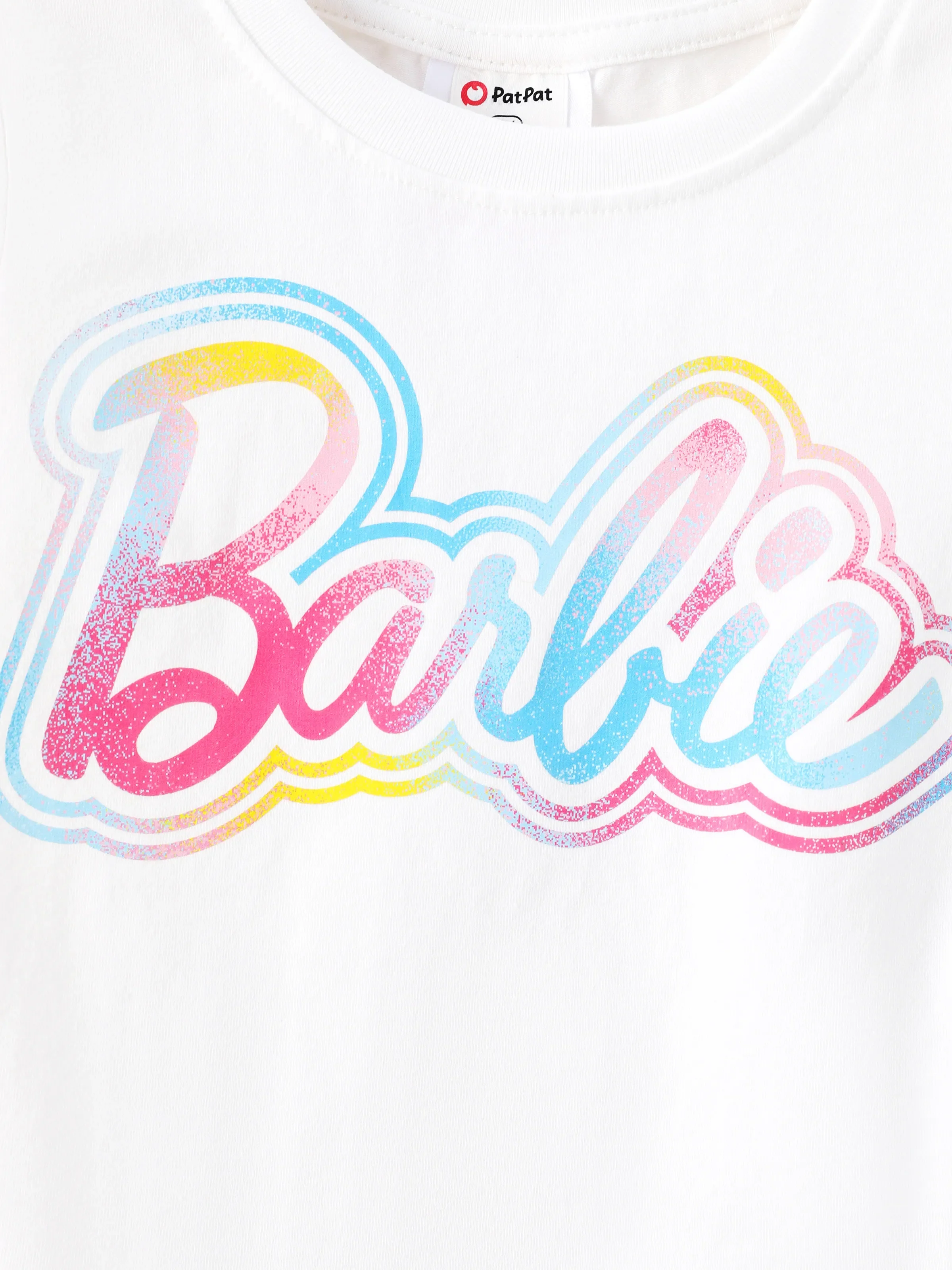 Barbie Toddler/Kid Girl 2pcs Cotton Drawstring Short-sleeve Top And Smocking Skirt Set White - Image 2