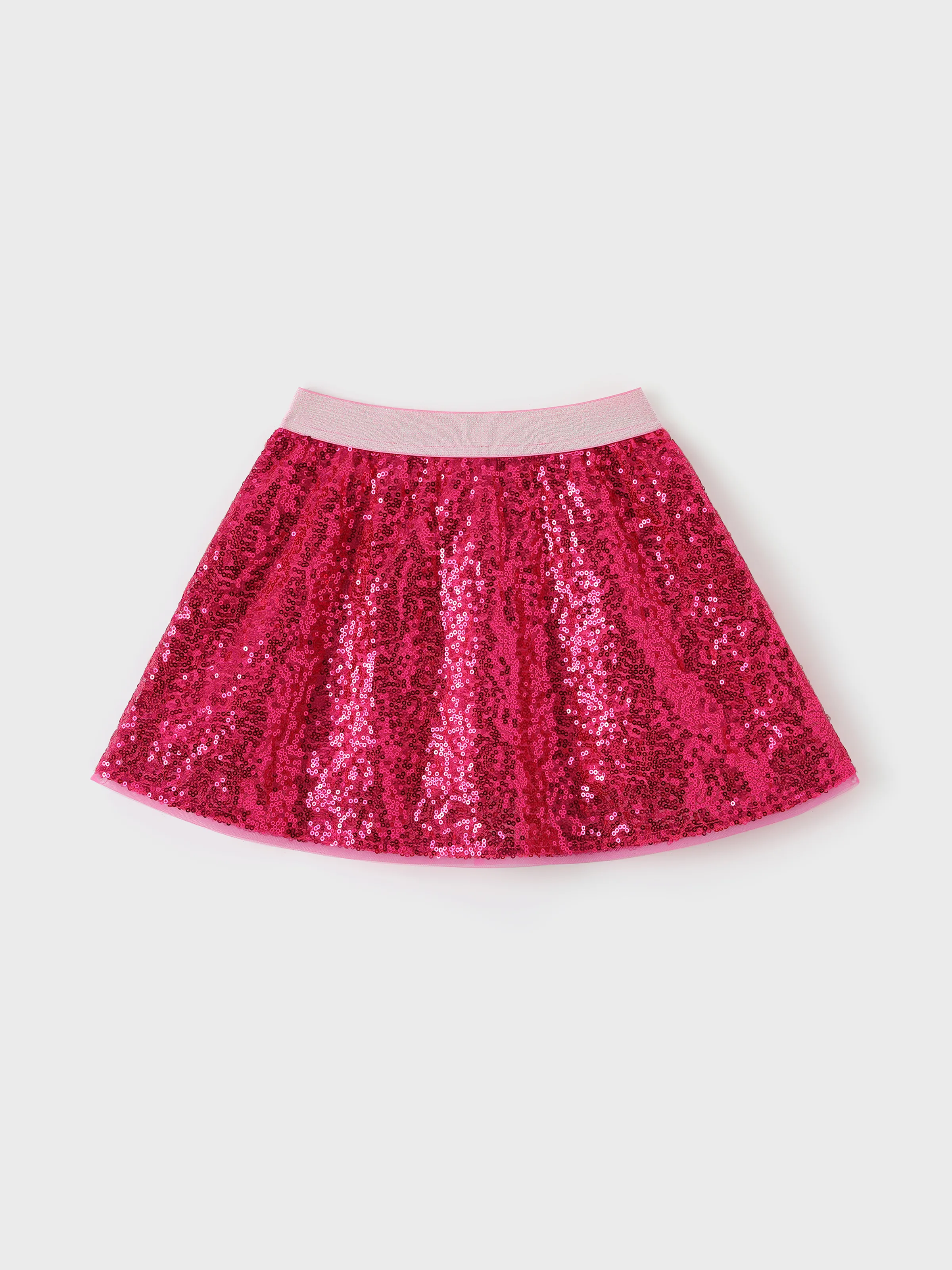 Barbie Toddler/Kid Girl 3pcs Cotton Top and Sequin embroidery Skirt with Headband Set Hot Pink - Image 6