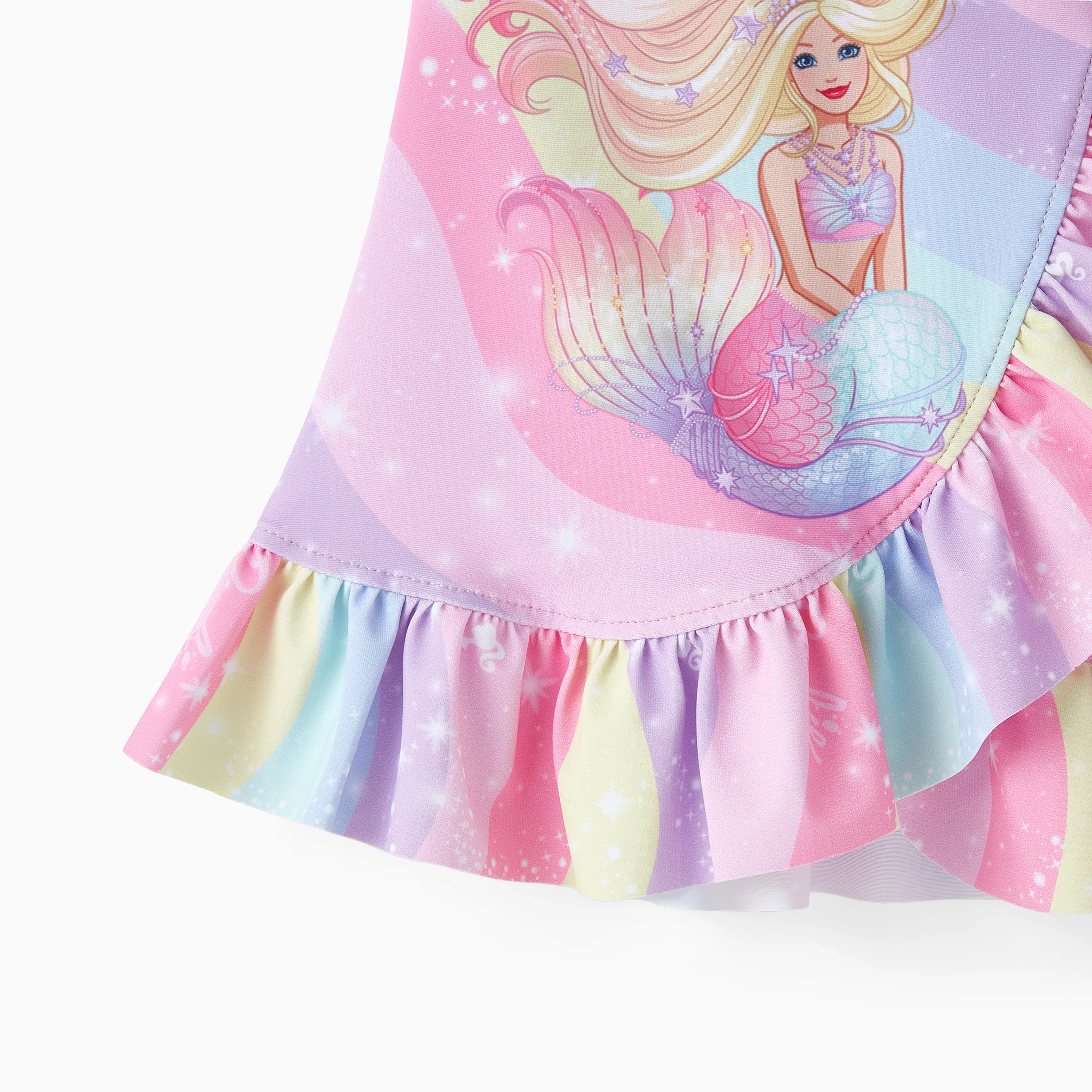 Barbie Toddler/Kid Girl 3pcs Magical Rainbow Mermaid Print Swimsuit Set Multi-color - Image 2