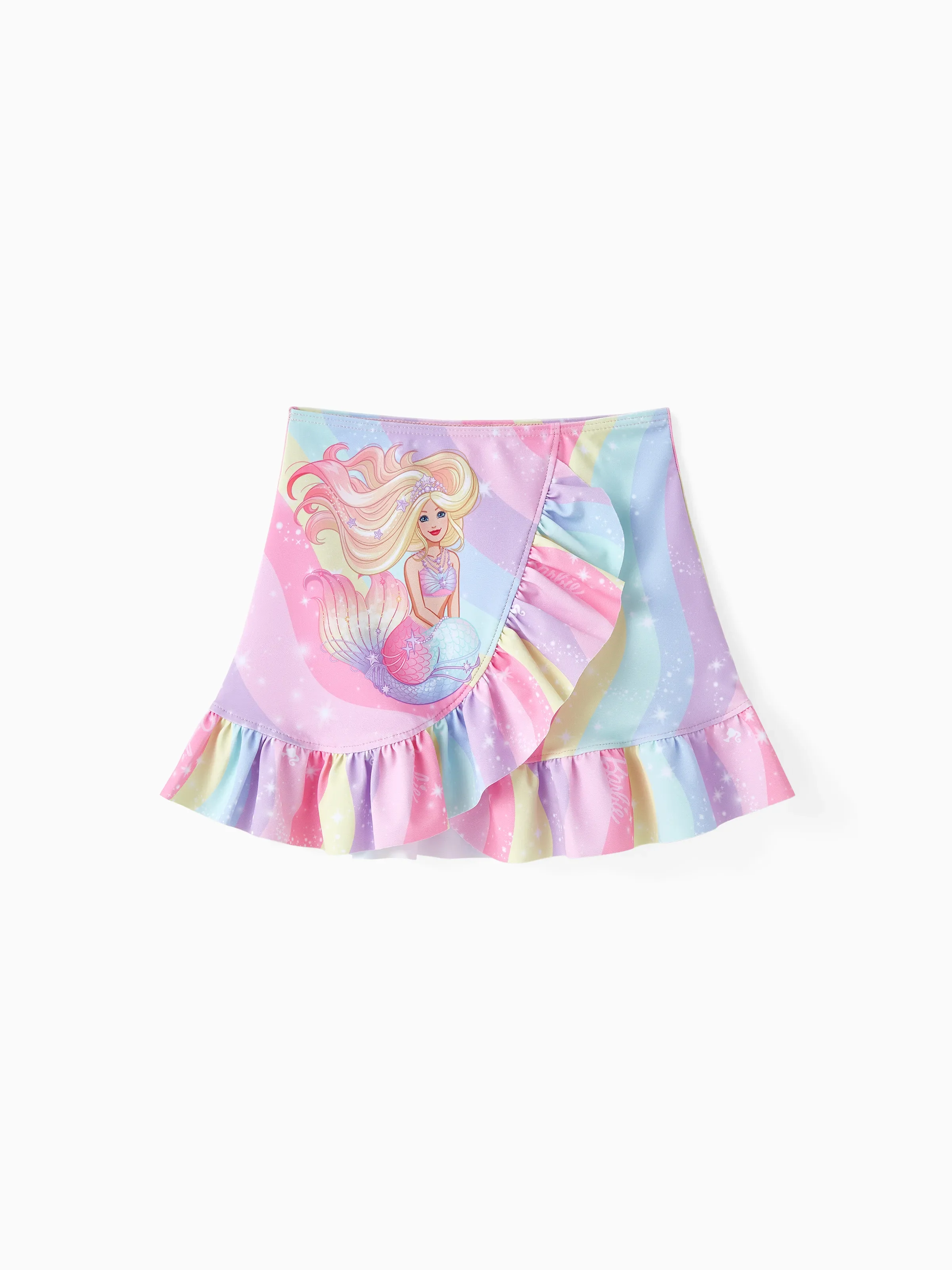 Barbie Toddler/Kid Girl 3pcs Magical Rainbow Mermaid Print Swimsuit Set Multi-color - Image 3