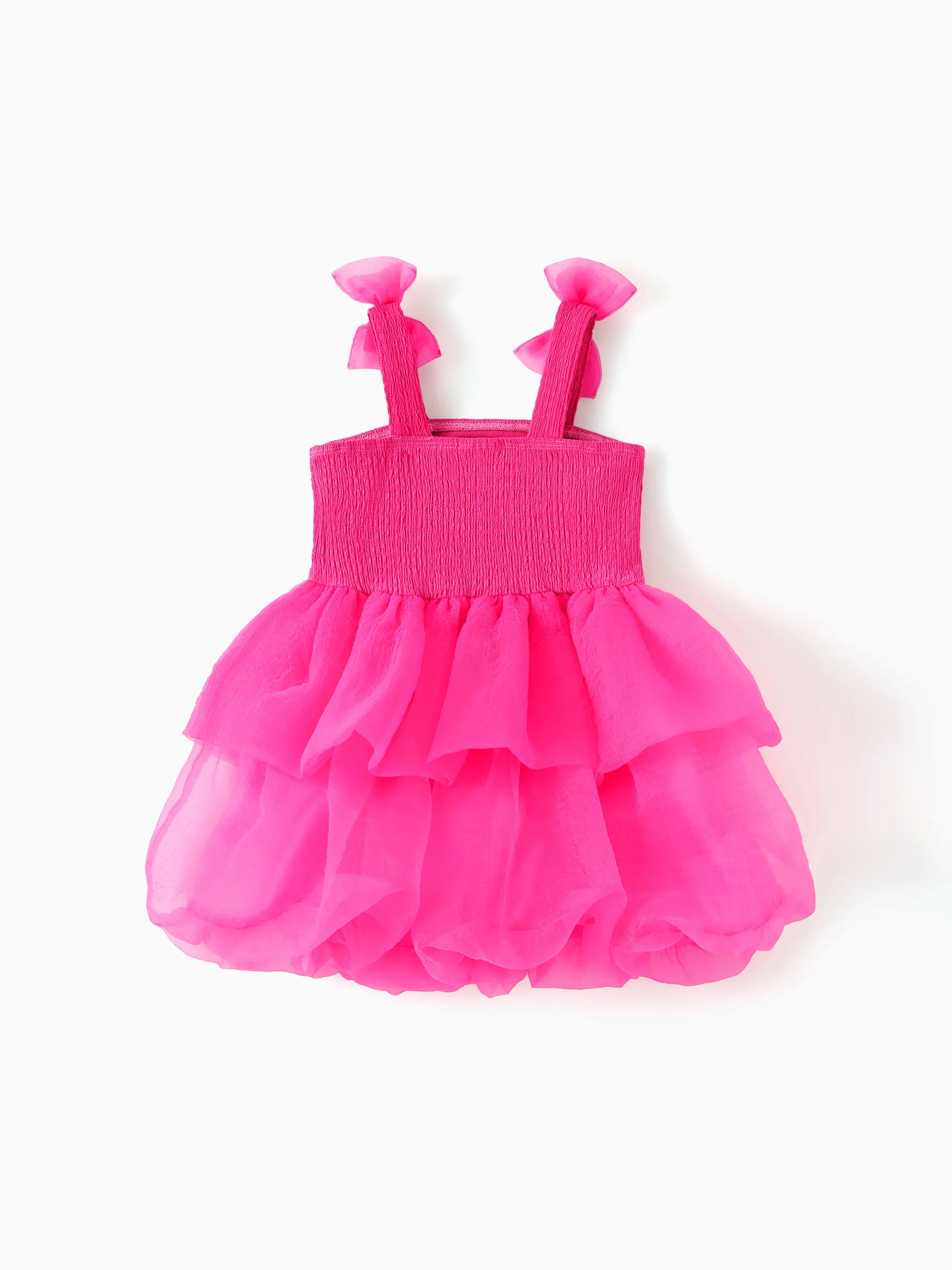 Barbie Toddler/Kid Girl Barbie Letter Print Layered Tulle Dress Hot Pink - Image 3