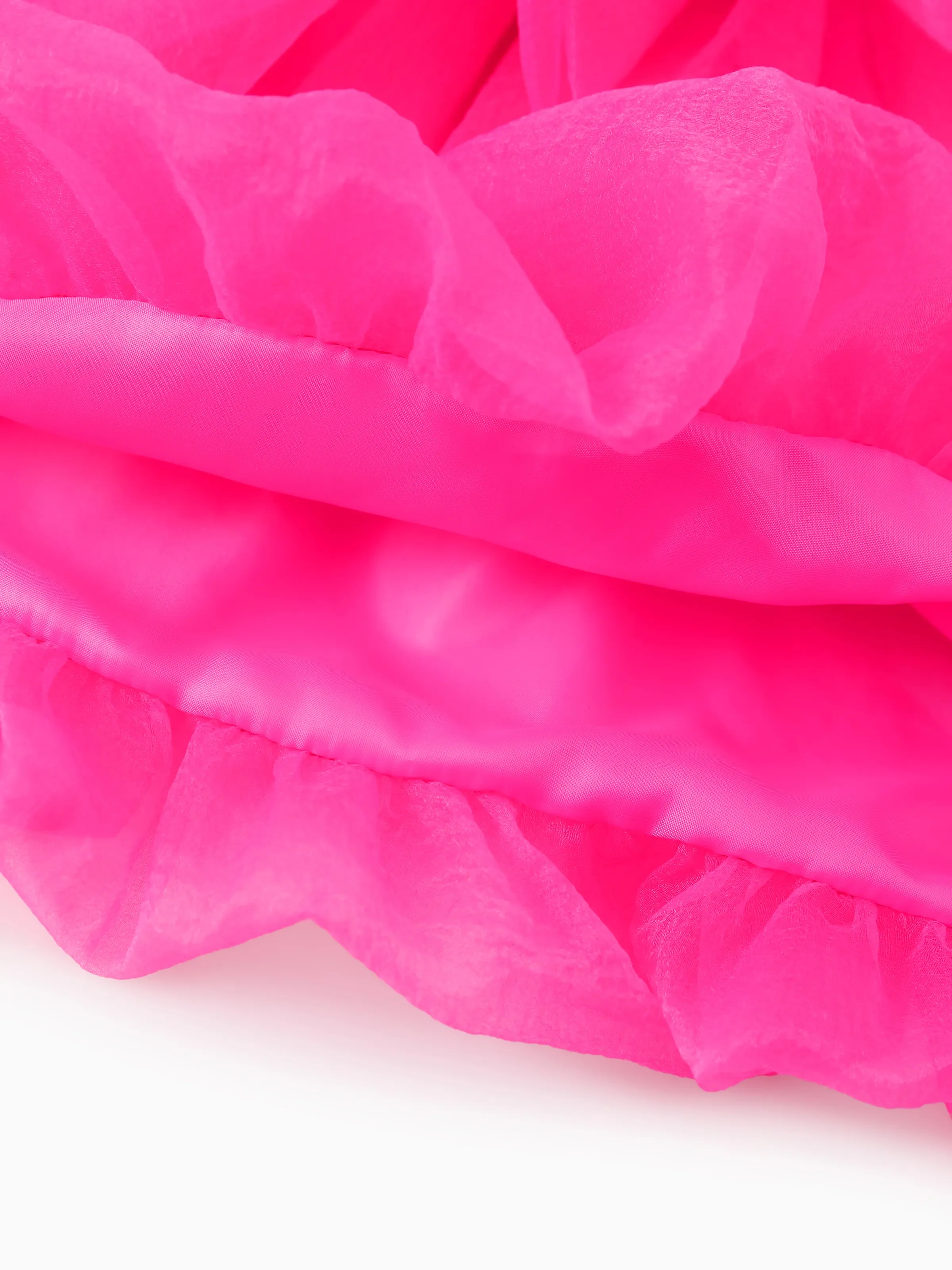 Barbie Toddler/Kid Girl Barbie Letter Print Layered Tulle Dress Hot Pink - Image 7
