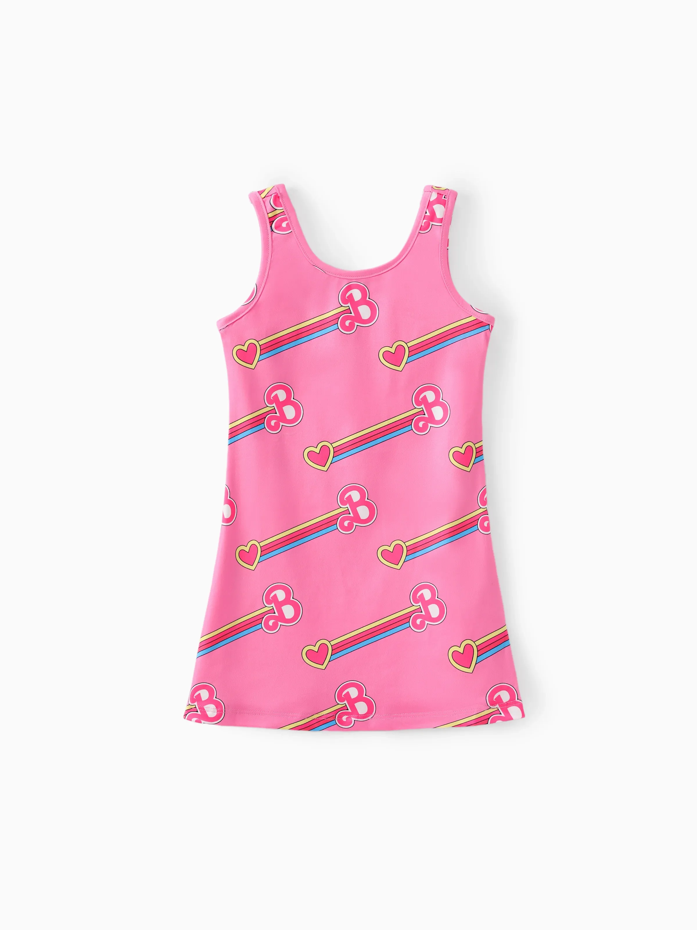 Barbie Toddler/Kid Girl Valentine's Day Letter and Heart Allover Print Dress Pink - Image 3