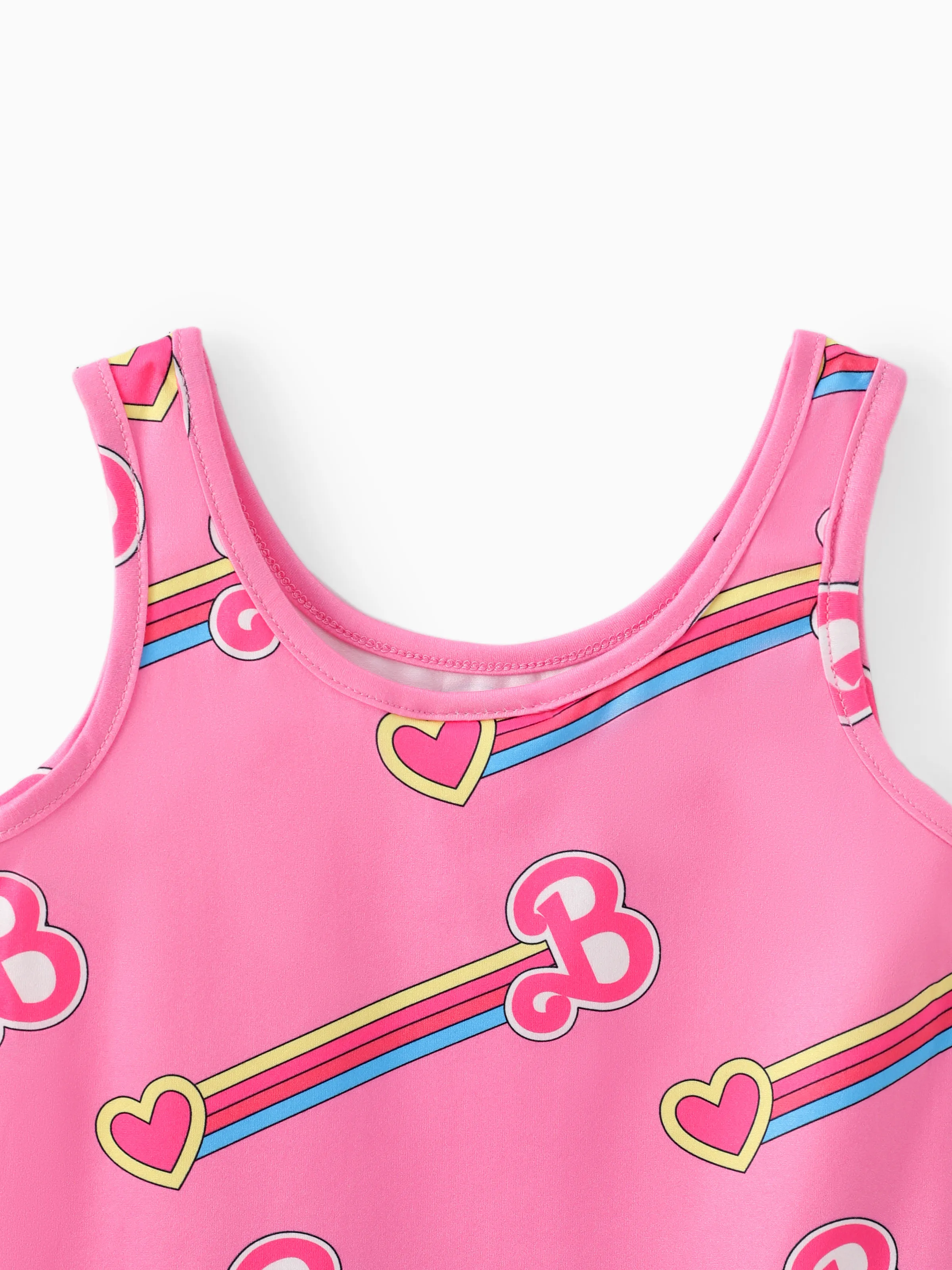 Barbie Toddler/Kid Girl Valentine's Day Letter and Heart Allover Print Dress Pink - Image 4