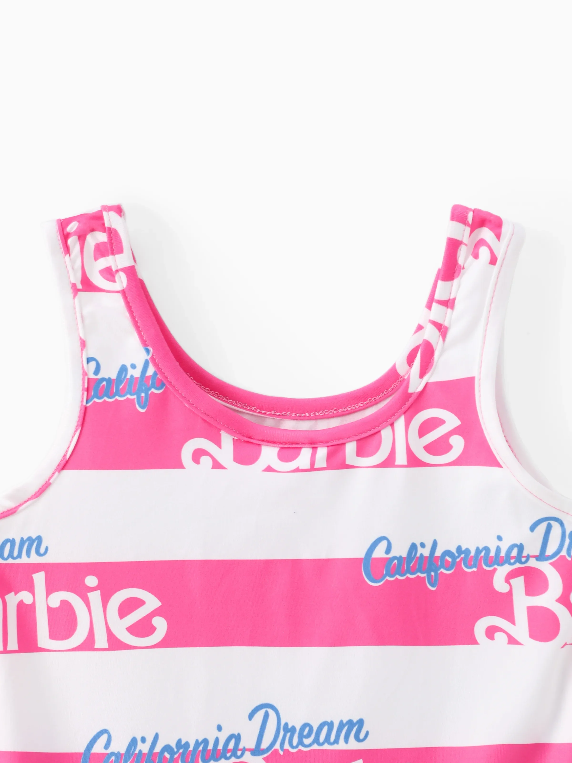 Barbie Toddler/Kid Girl Valentine's Day Letter and Heart Allover Print Dress PinkyWhite - Image 4