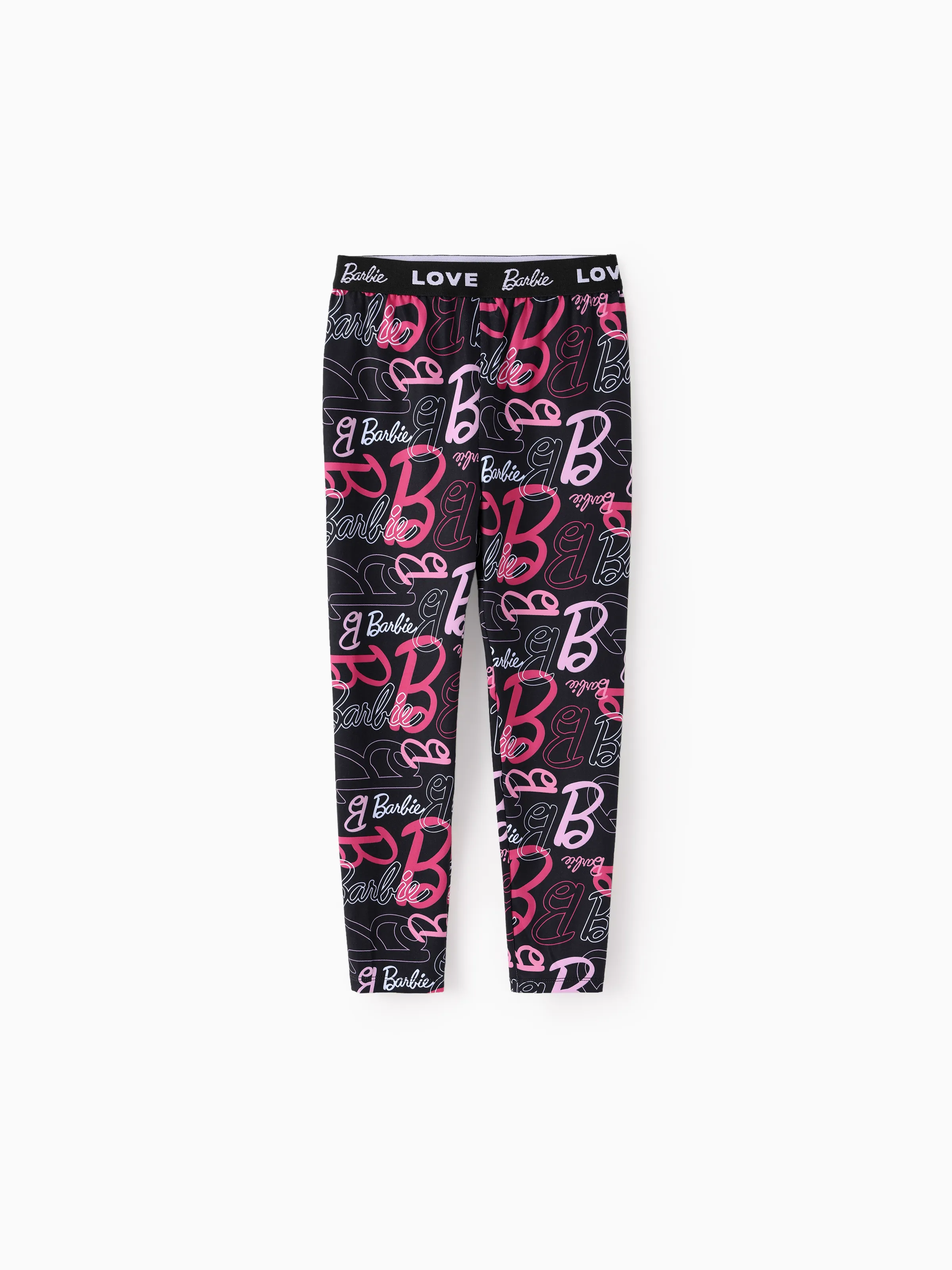 Barbie Toddler/Kids Girl 2pcs Chic Hem Cotton Long-sleeve Top and Leopard Pants Set Hot Pink - Image 6