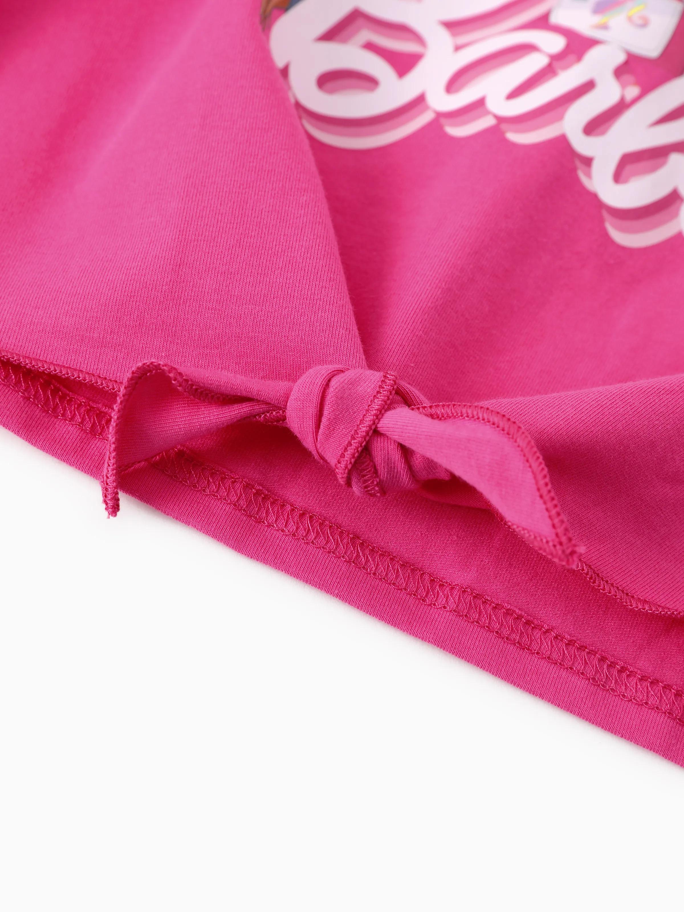 Barbie Toddler/Kids Girl 2pcs Chic Hem Cotton Long-sleeve Top and Leopard Pants Set Hot Pink - Image 8