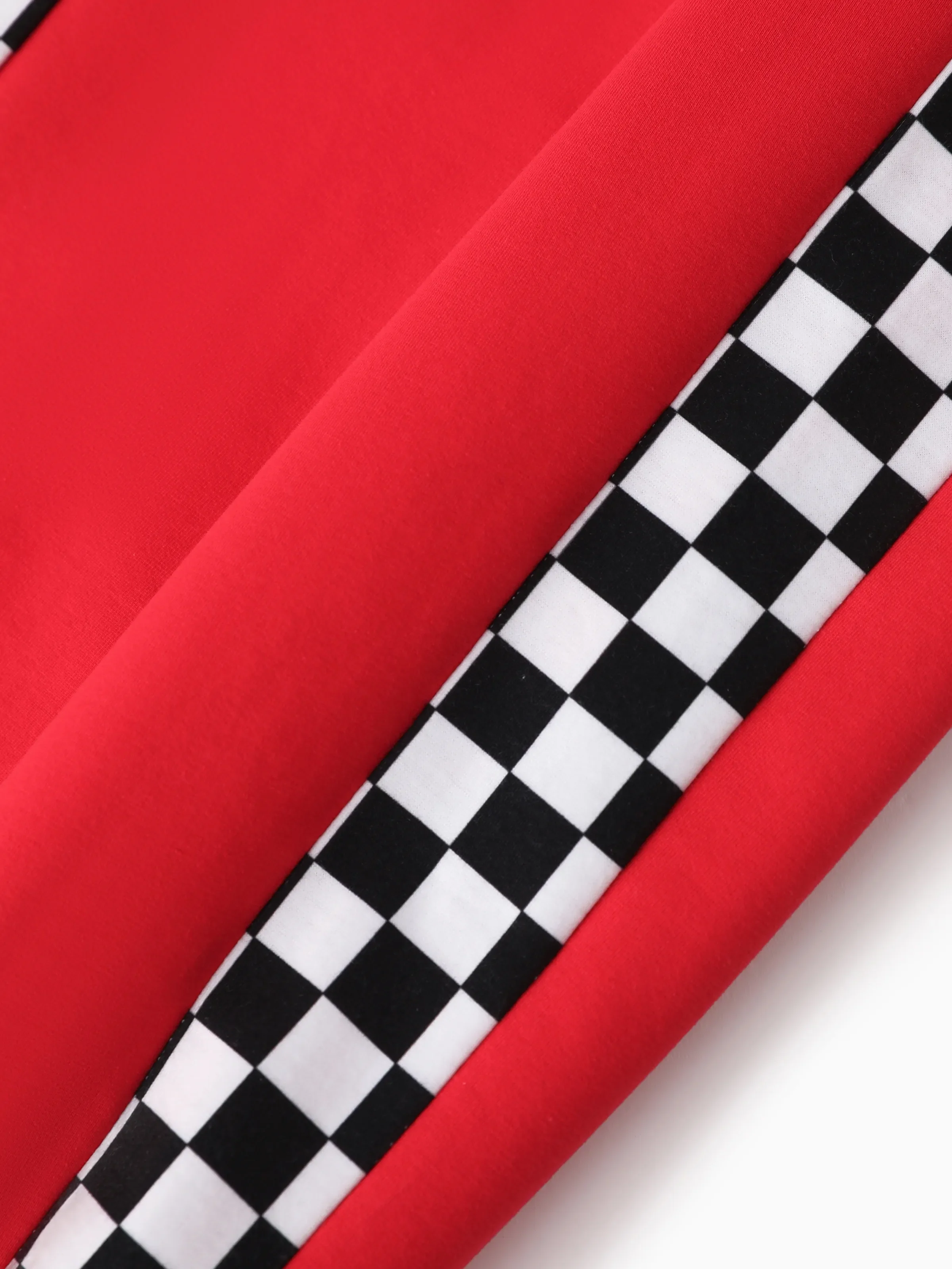 Cars Toddler Boy Zipper Design Checkerboard Short-sleeve Jumpsuit Red - Image 9