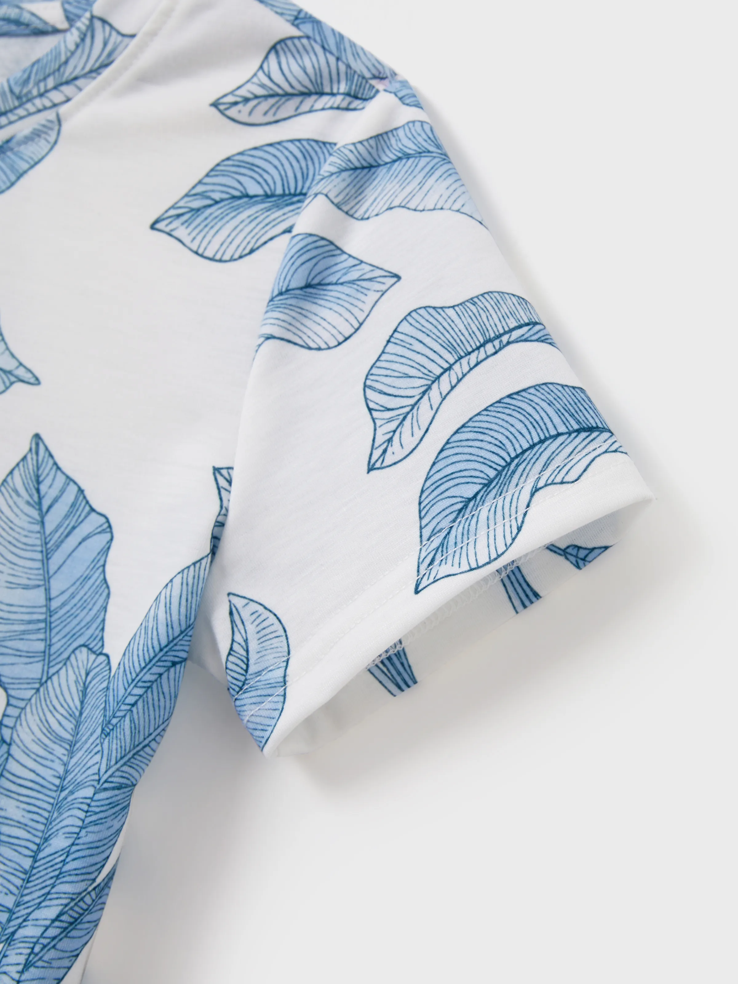 Casual Broken Flower Family Matching Suits Unisex Light Blue - Image 19