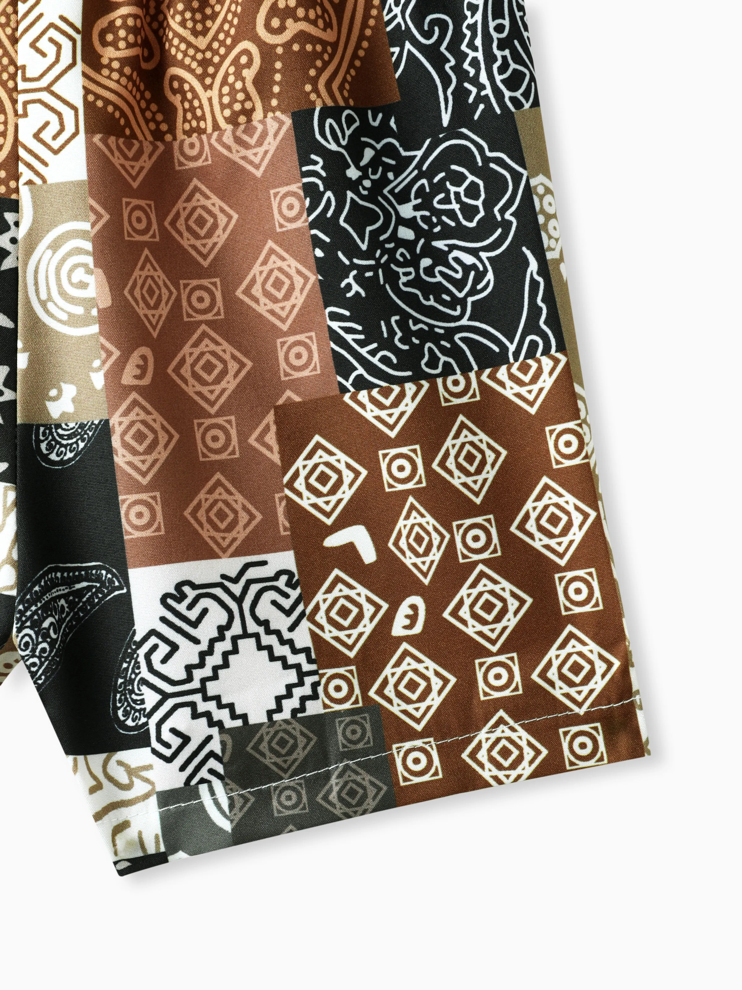 Casual Ethnic 2pcs Set for Baby Boy with Lapel, 100% Polyester, Regular Brown - Image 7