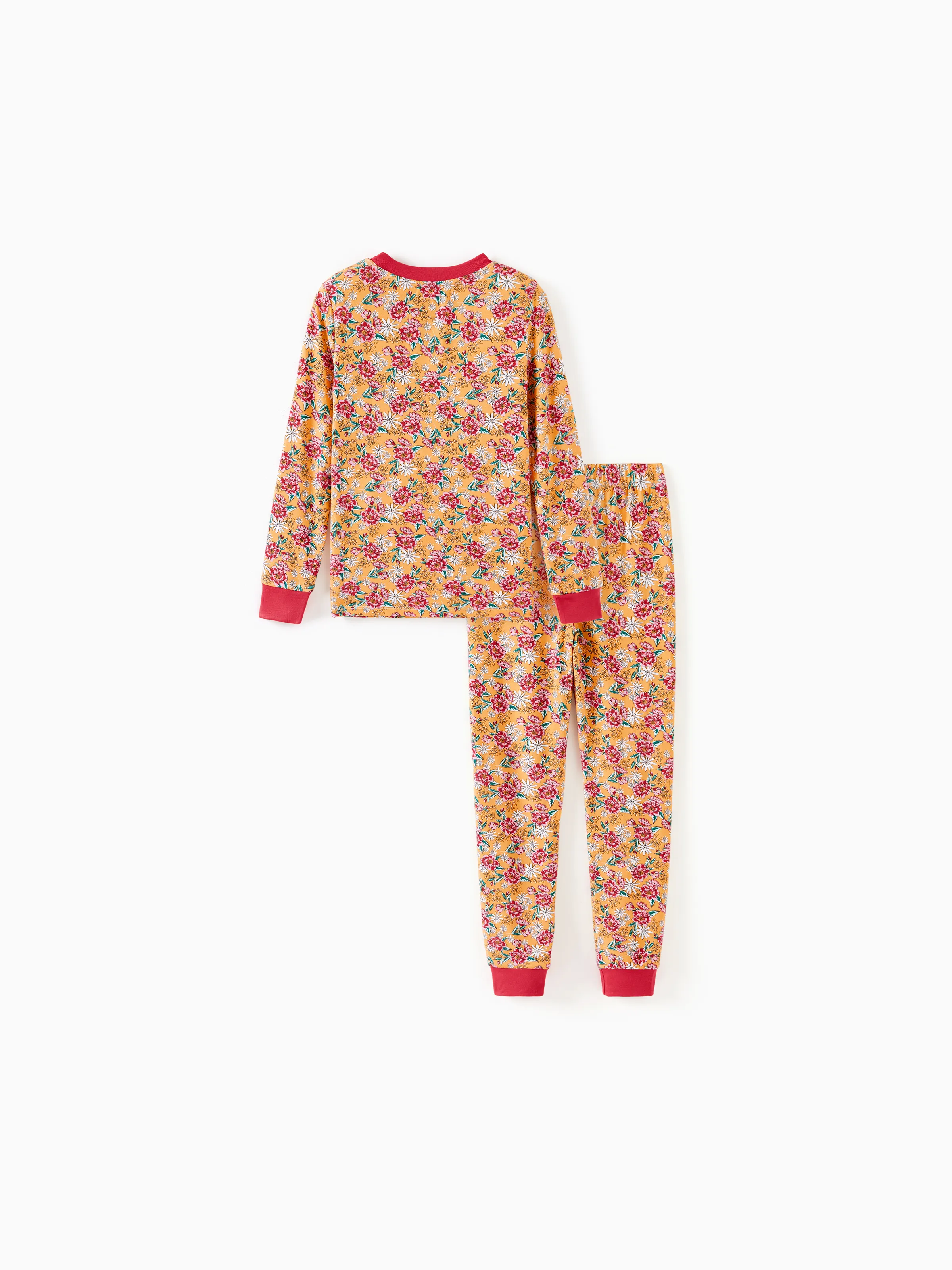 Christmas / Halloween Pajama 2-Piece Upgraded Thick Bamboo Pajama Set With Childlike Print for Toddler / Kids Girl (Snug-Fitting) Orange - Image 7