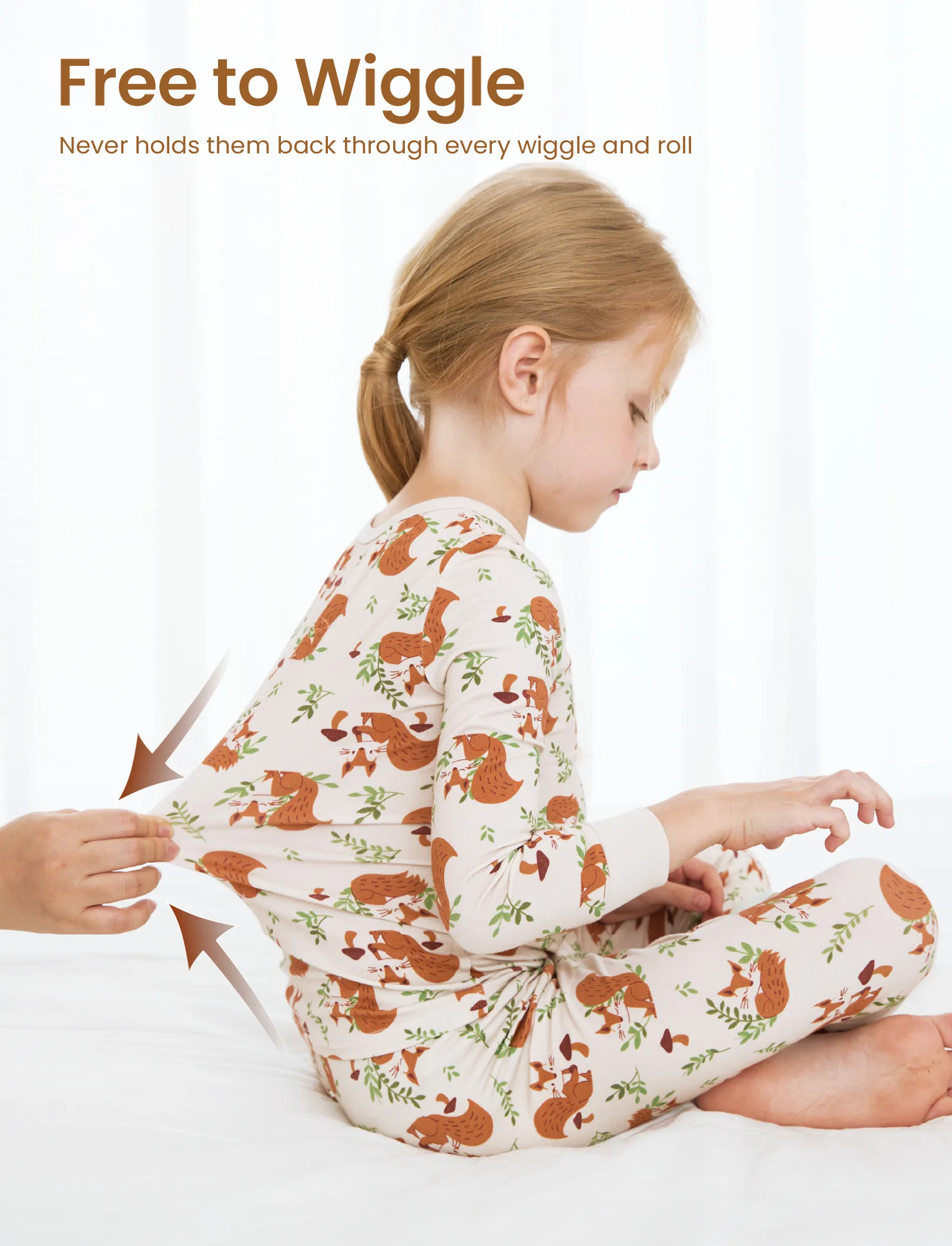 Christmas / Halloween Pajama 2-piece Bamboo Pajamas Set With Childlike Print for Baby / Toddler( Snug-Fitting) Apricot - Image 5
