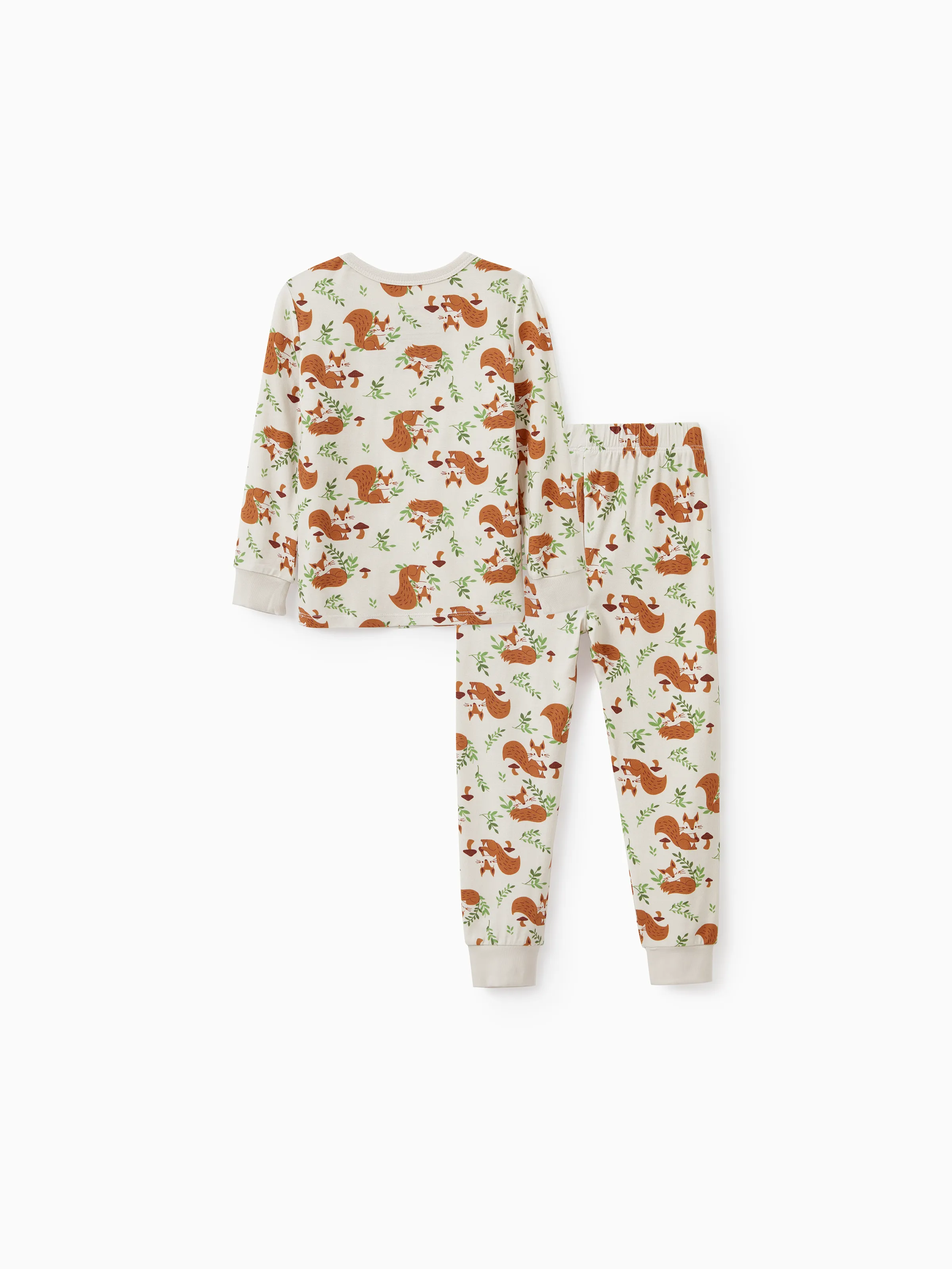 Christmas / Halloween Pajama 2-piece Bamboo Pajamas Set With Childlike Print for Baby / Toddler( Snug-Fitting) Apricot - Image 8