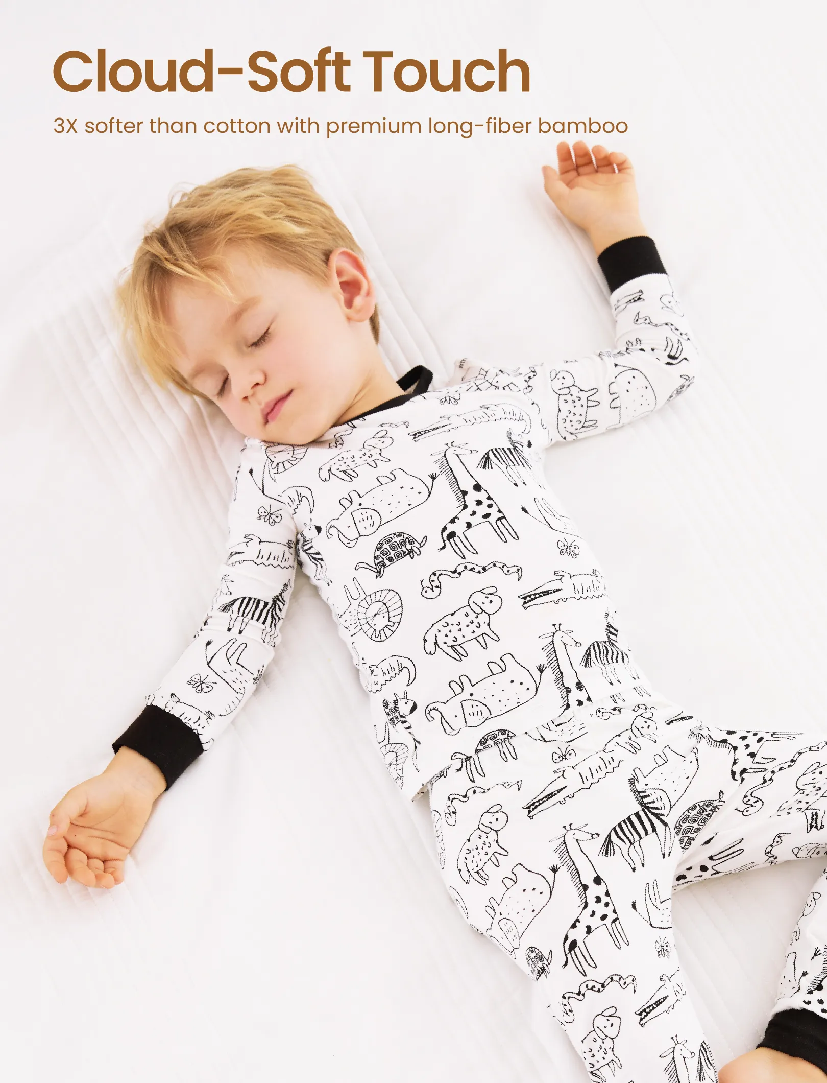 Christmas / Halloween Pajama 2-piece Bamboo Pajamas Set With Childlike Print for Baby / Toddler( Snug-Fitting) Black - Image 4