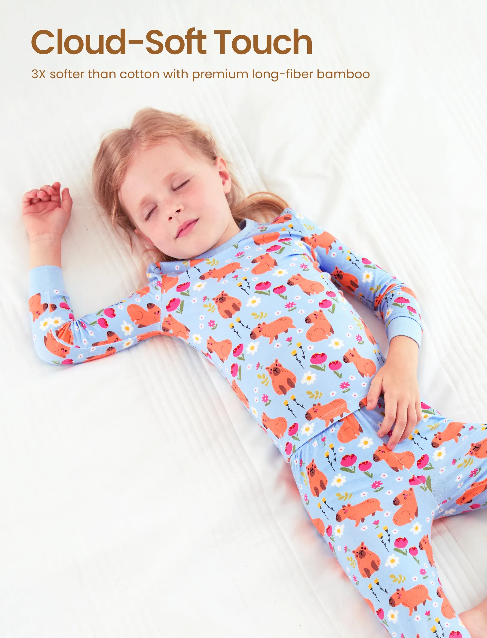 Christmas / Halloween Pajama 2-piece Bamboo Pajamas Set With Childlike Print for Baby / Toddler( Snug-Fitting) Blue - Image 4