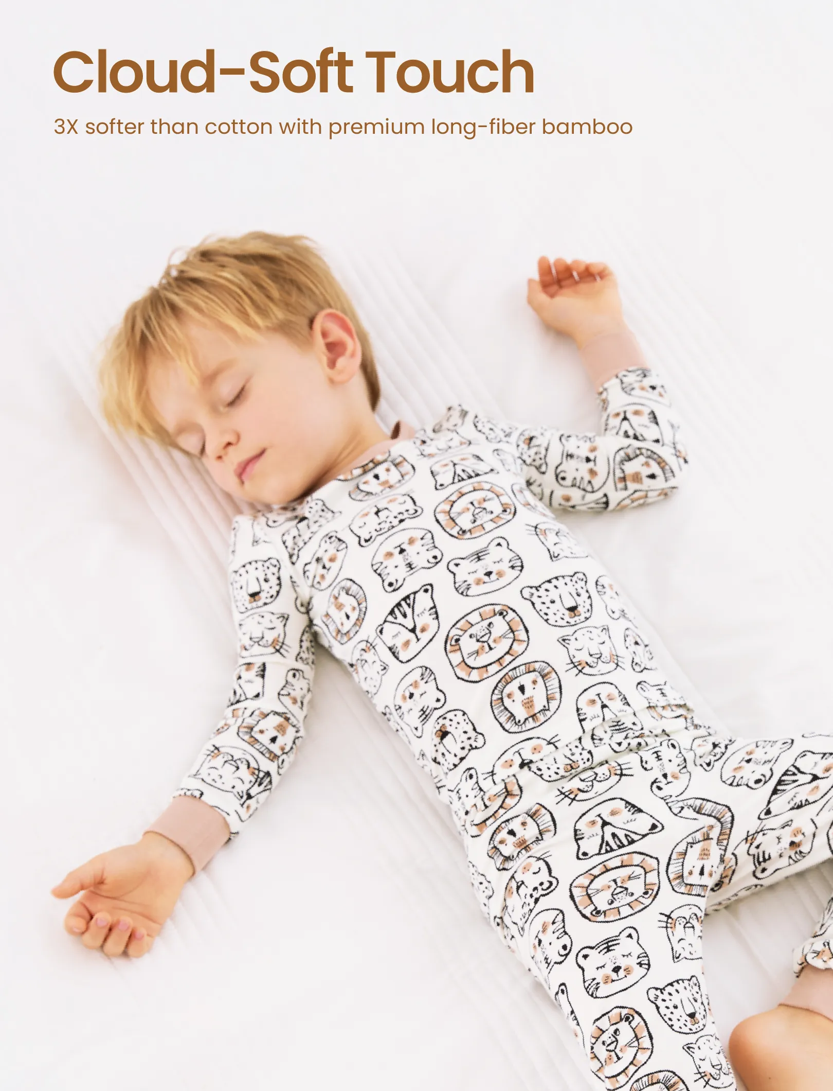 Christmas / Halloween Pajama 2-piece Bamboo Pajamas Set With Childlike Print for Baby / Toddler( Snug-Fitting) Khaki - Image 4
