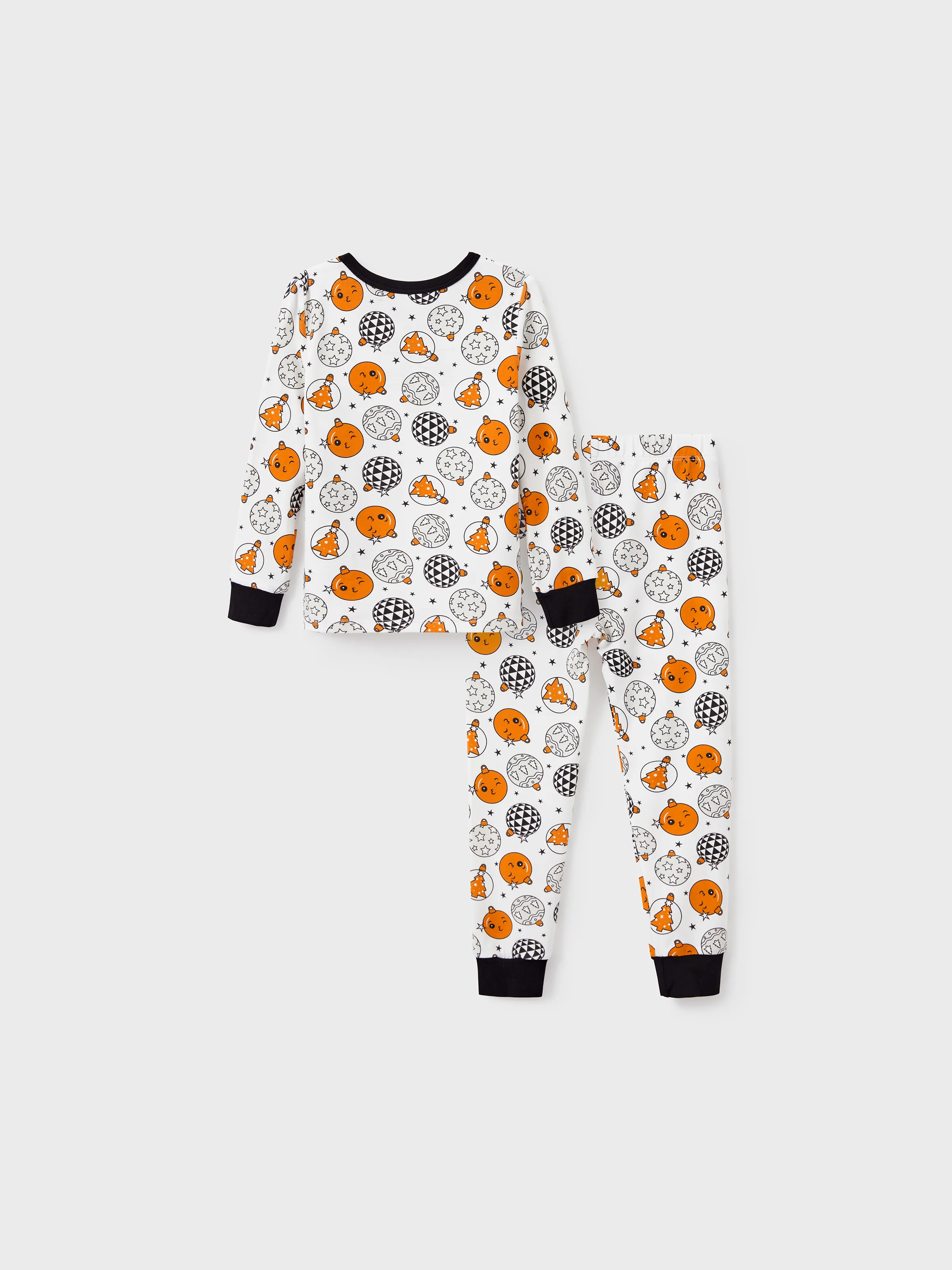Christmas / Halloween Pajama 2-piece Bamboo Pajamas Set With Childlike Print for Baby / Toddler( Snug-Fitting) Orange - Image 3