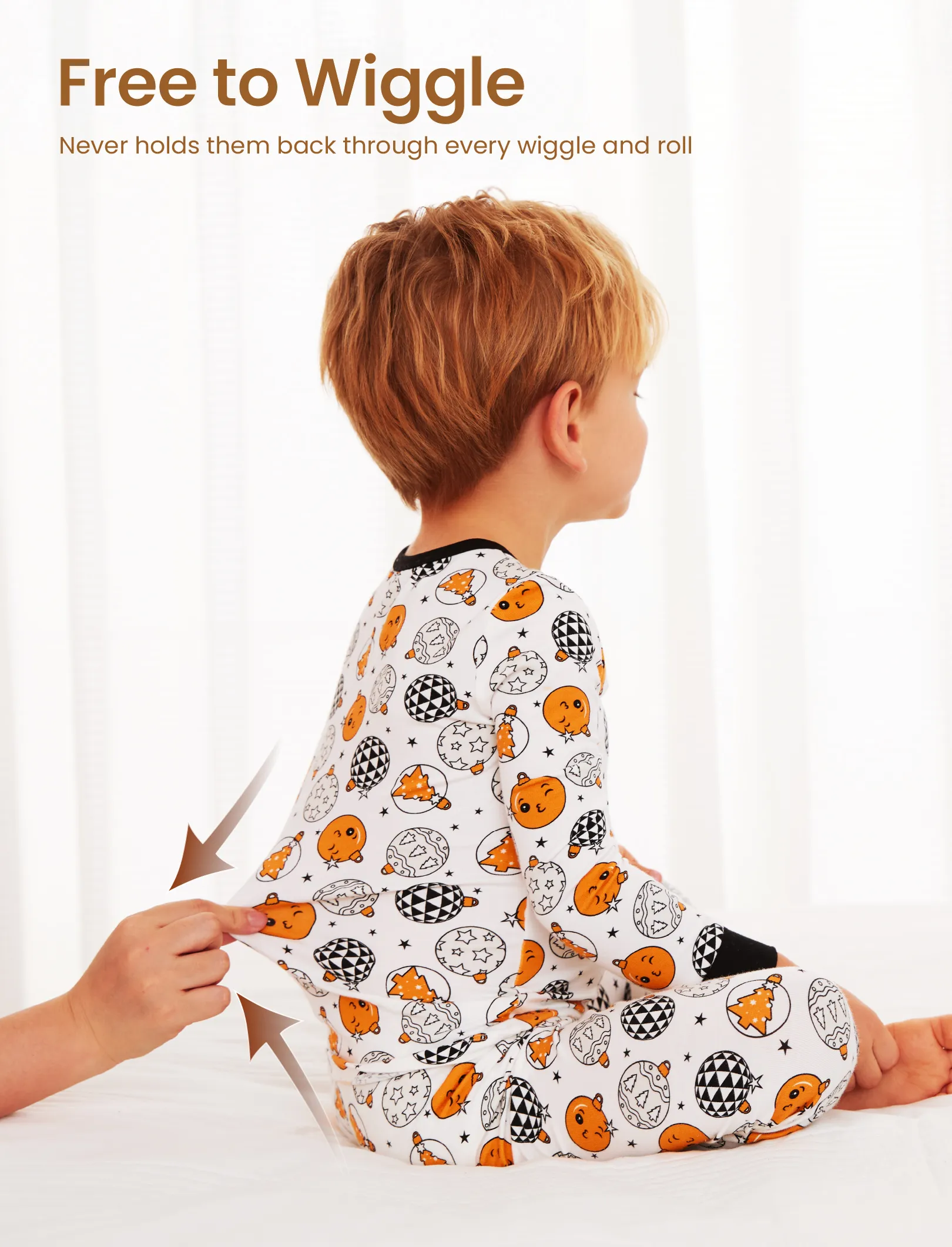 Christmas / Halloween Pajama 2-piece Bamboo Pajamas Set With Childlike Print for Baby / Toddler( Snug-Fitting) Orange - Image 7