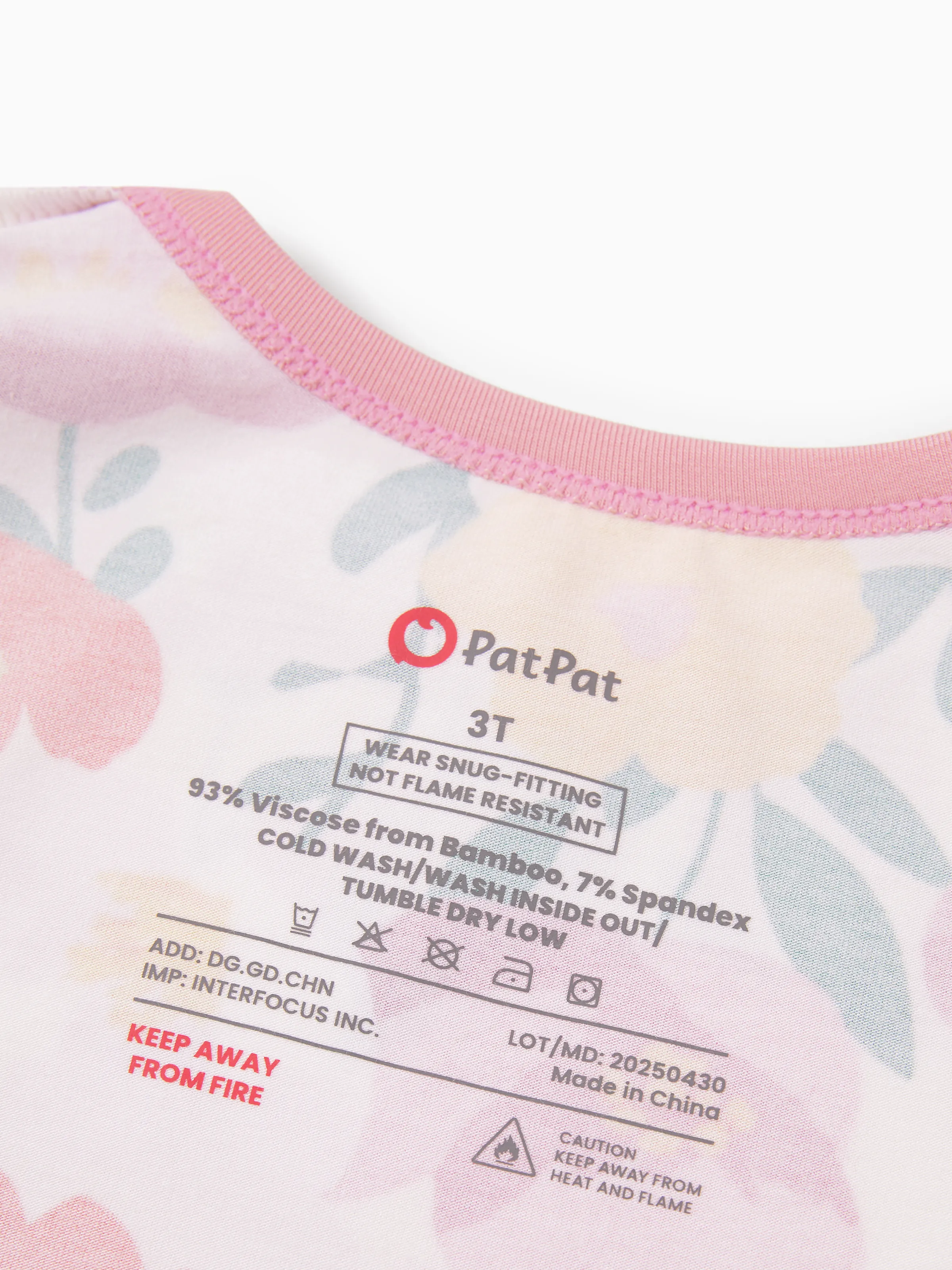 Christmas / Halloween Pajama 2-piece Bamboo Pajamas Set With Childlike Print for Baby / Toddler( Snug-Fitting) Pink - Image 9