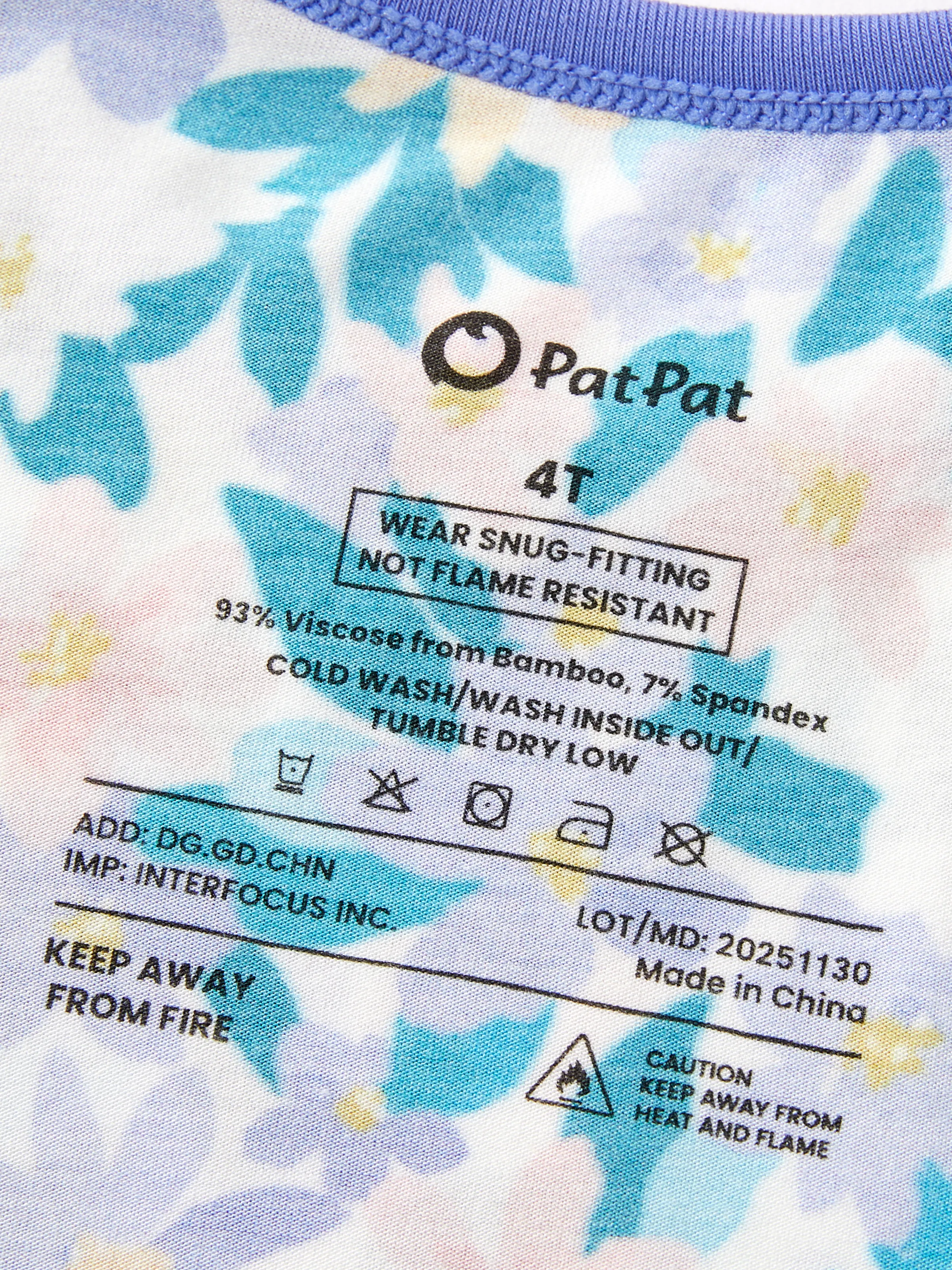 Christmas / Halloween Pajama 2-piece Bamboo Pajamas Set With Childlike Print for Baby / Toddler( Snug-Fitting) Violet - Image 4