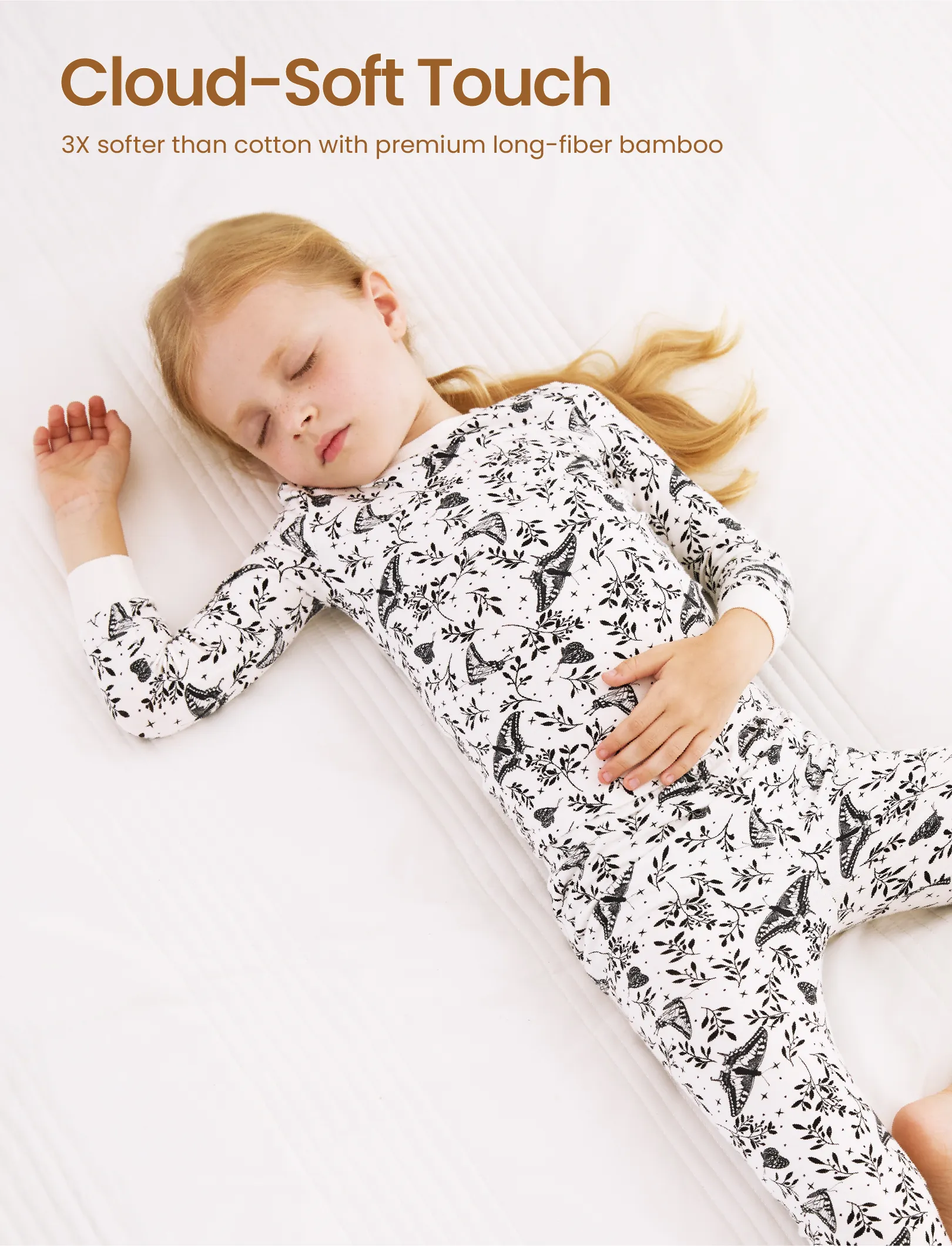 Christmas / Halloween Pajama 2-piece Bamboo Pajamas Set With Childlike Print for Baby / Toddler( Snug-Fitting) White - Image 4