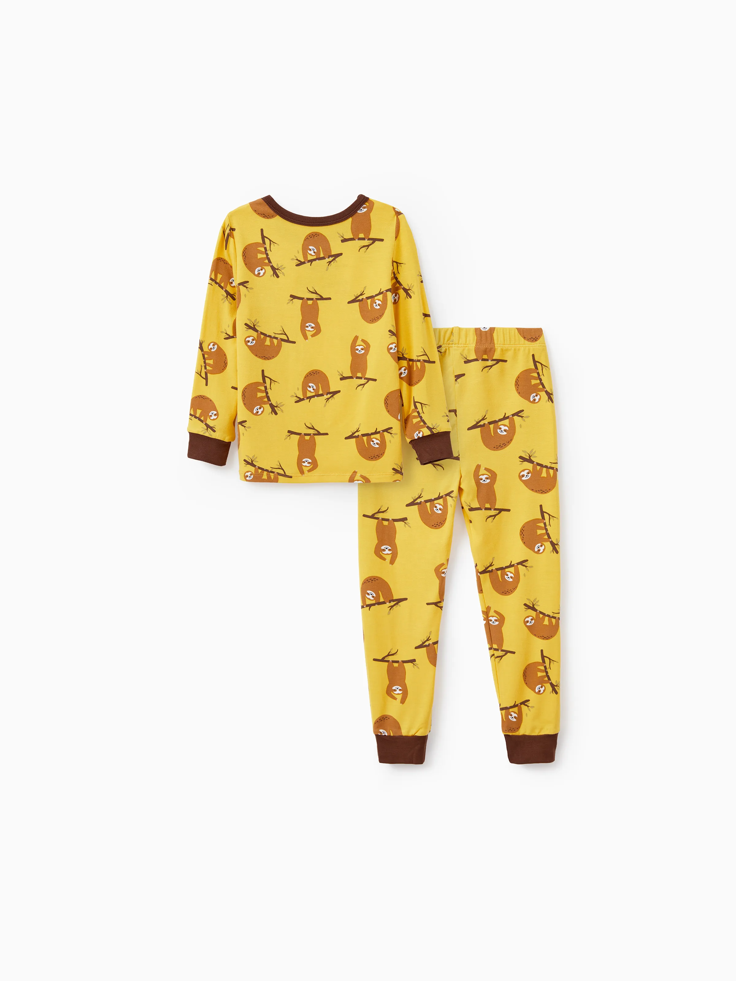 Christmas / Halloween Pajama 2-piece Bamboo Pajamas Set With Childlike Print for Baby / Toddler( Snug-Fitting) Yellow - Image 3