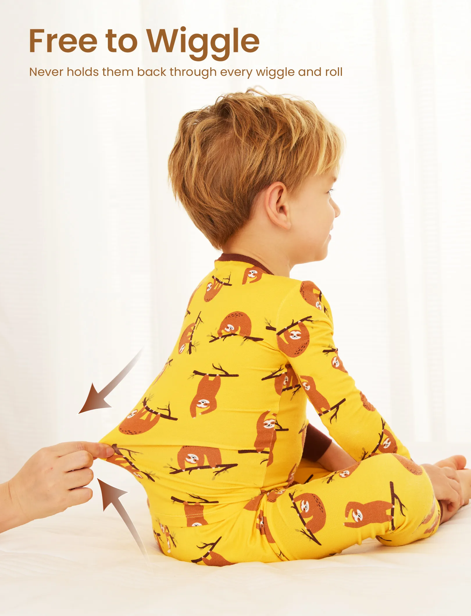 Christmas / Halloween Pajama 2-piece Bamboo Pajamas Set With Childlike Print for Baby / Toddler( Snug-Fitting) Yellow - Image 6