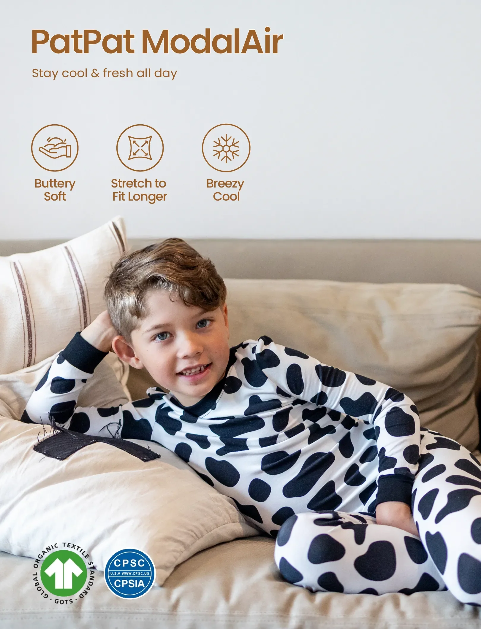 Christmas / Halloween Pajamas 2-piece Pajama Set With Childlike Print for Toddler / Kids ( Snug-Fitting ) Black - Image 3