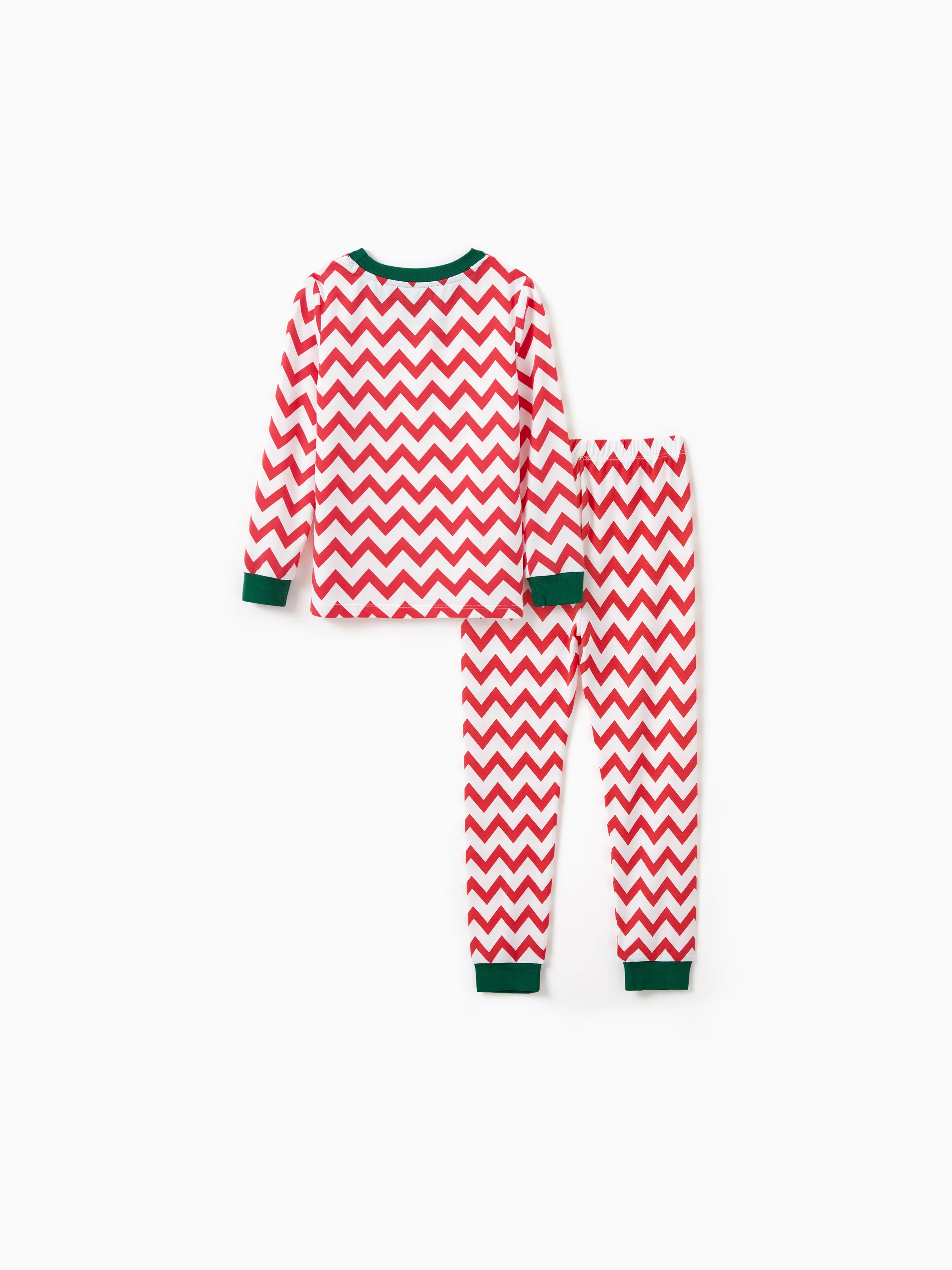 Christmas / Halloween Pajamas 2-piece Pajama Set With Childlike Print for Toddler / Kids ( Snug-Fitting ) Color block - Image 6