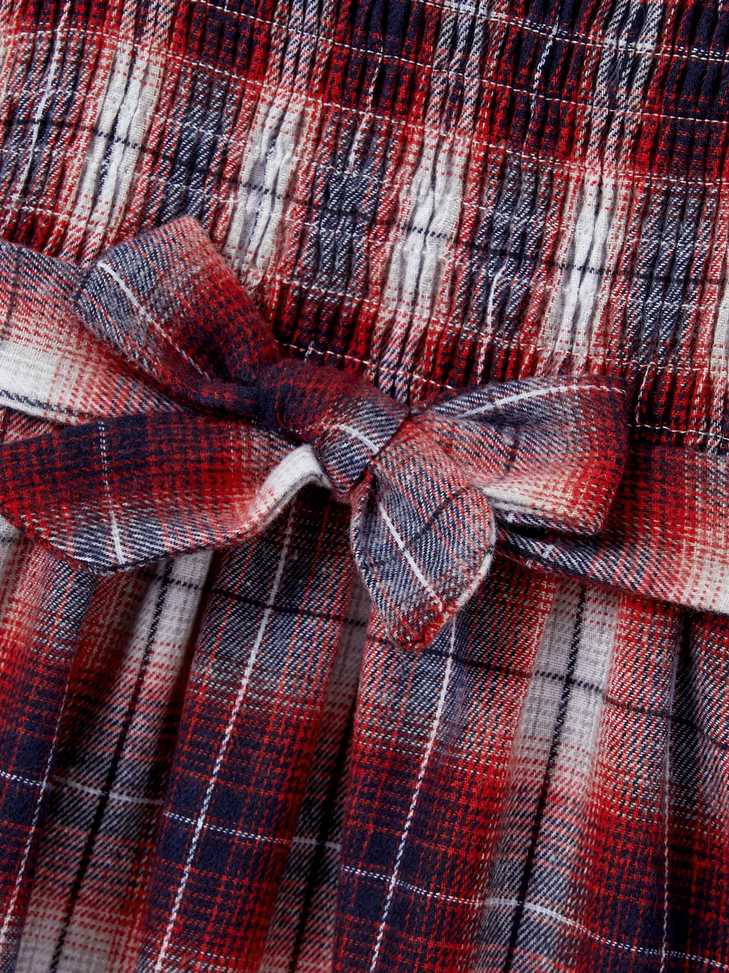Christmas Plaid Matching Family Outfits Dad/Son Long-sleeve Shirts or Mom/Daughter Dresses Red - Image 10
