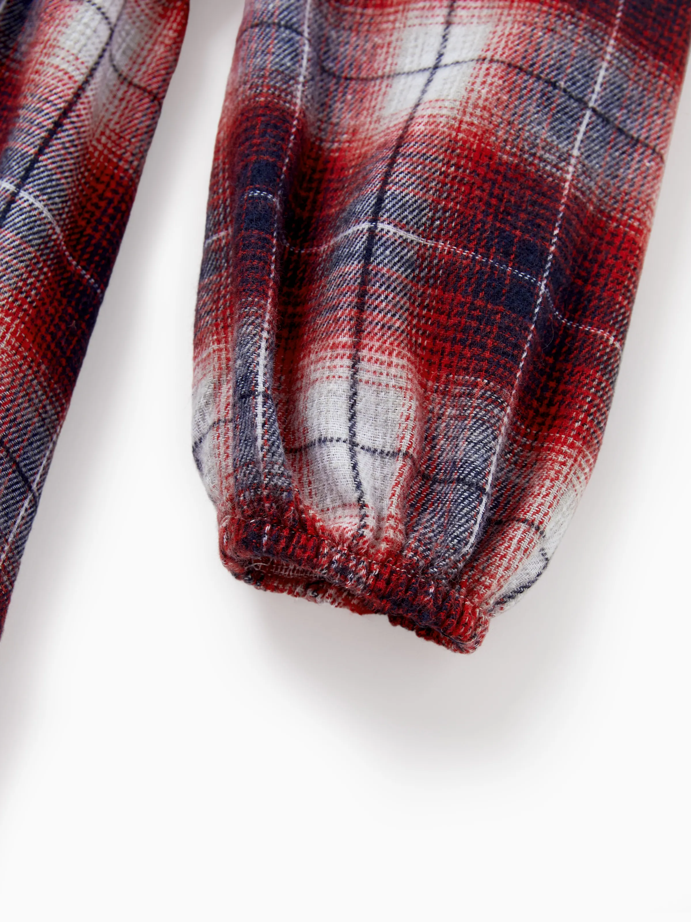 Christmas Plaid Matching Family Outfits Dad/Son Long-sleeve Shirts or Mom/Daughter Dresses Red - Image 11