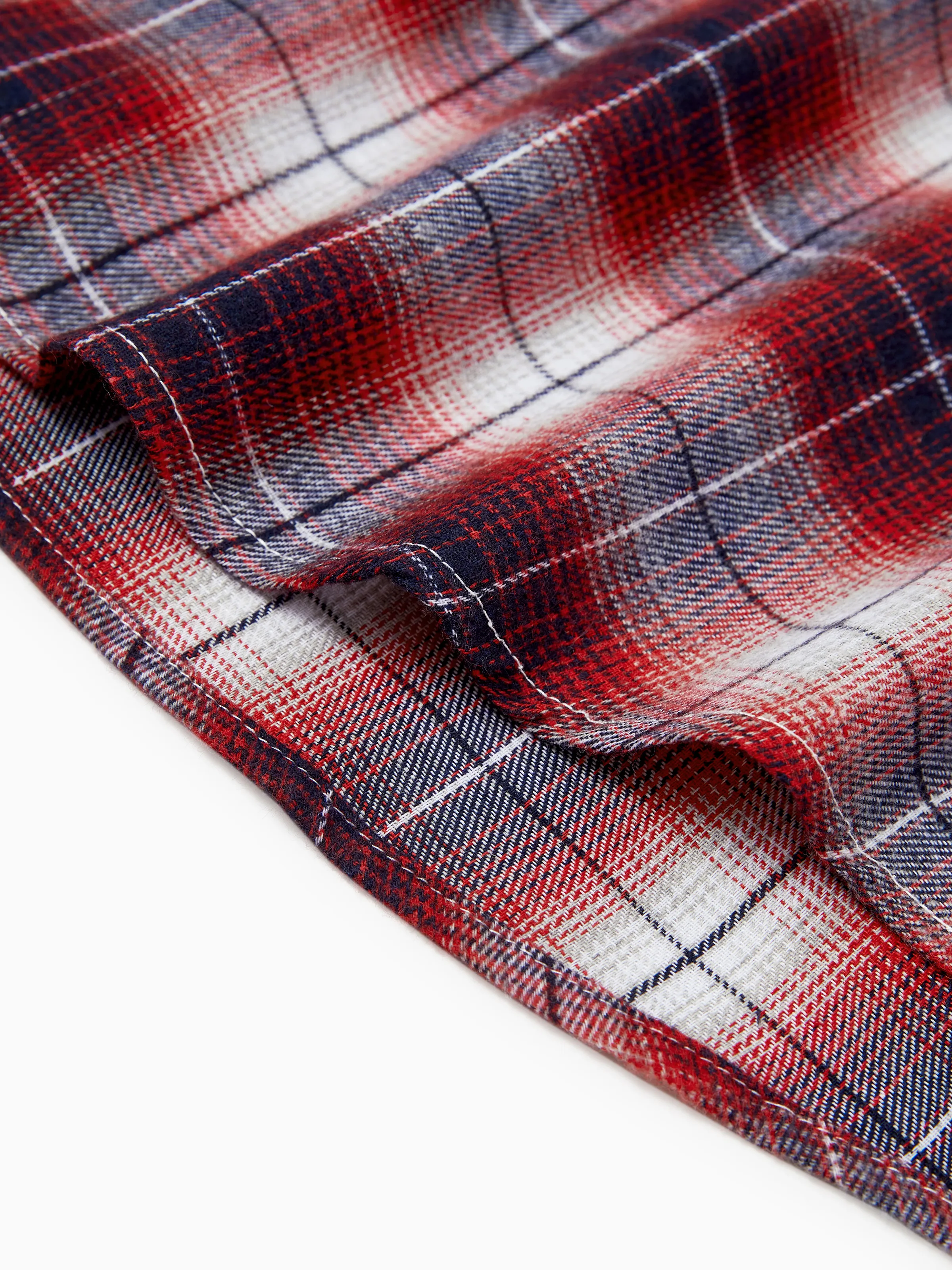 Christmas Plaid Matching Family Outfits Dad/Son Long-sleeve Shirts or Mom/Daughter Dresses Red - Image 21