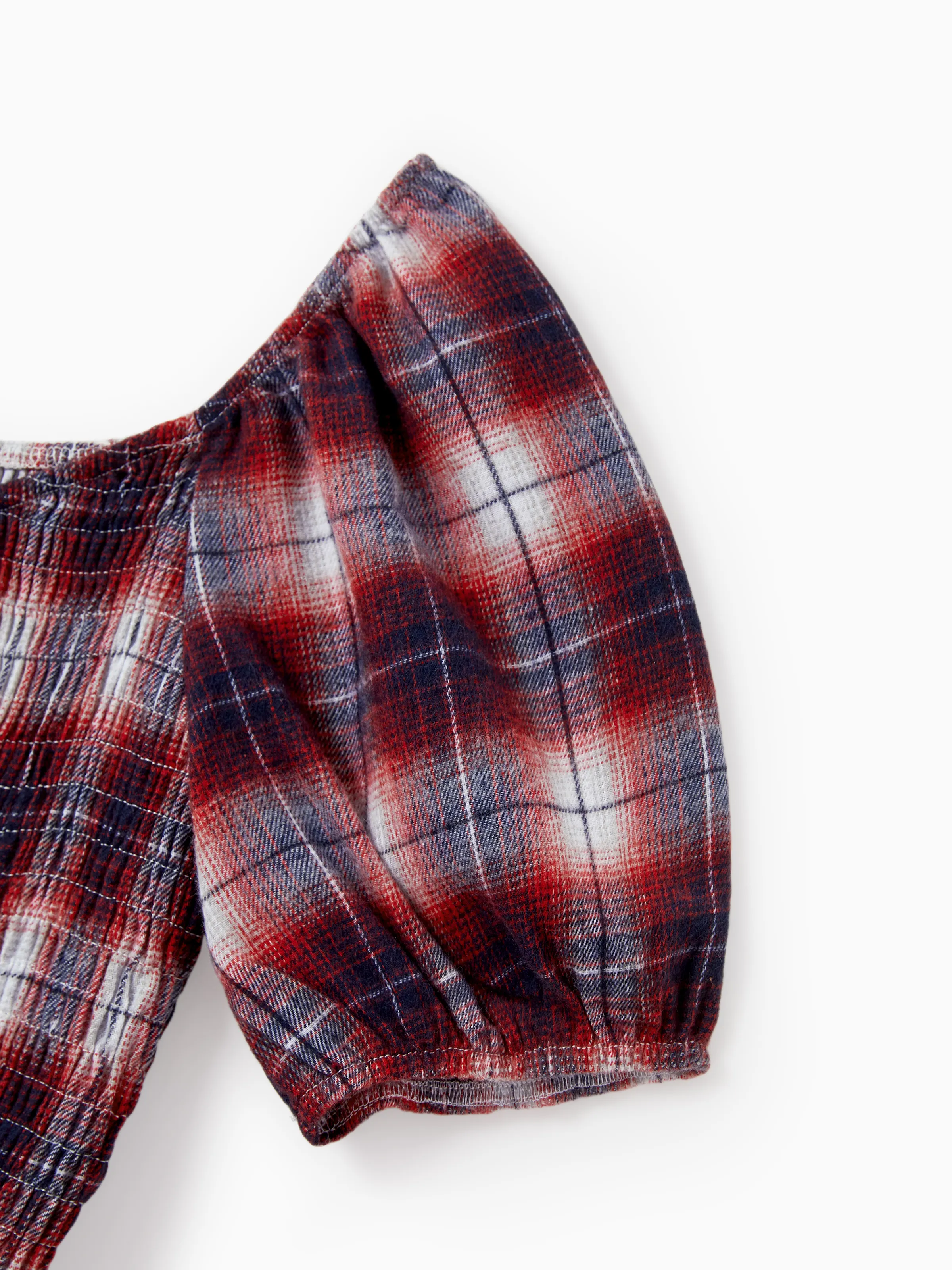 Christmas Plaid Matching Family Outfits Dad/Son Long-sleeve Shirts or Mom/Daughter Dresses Red - Image 5