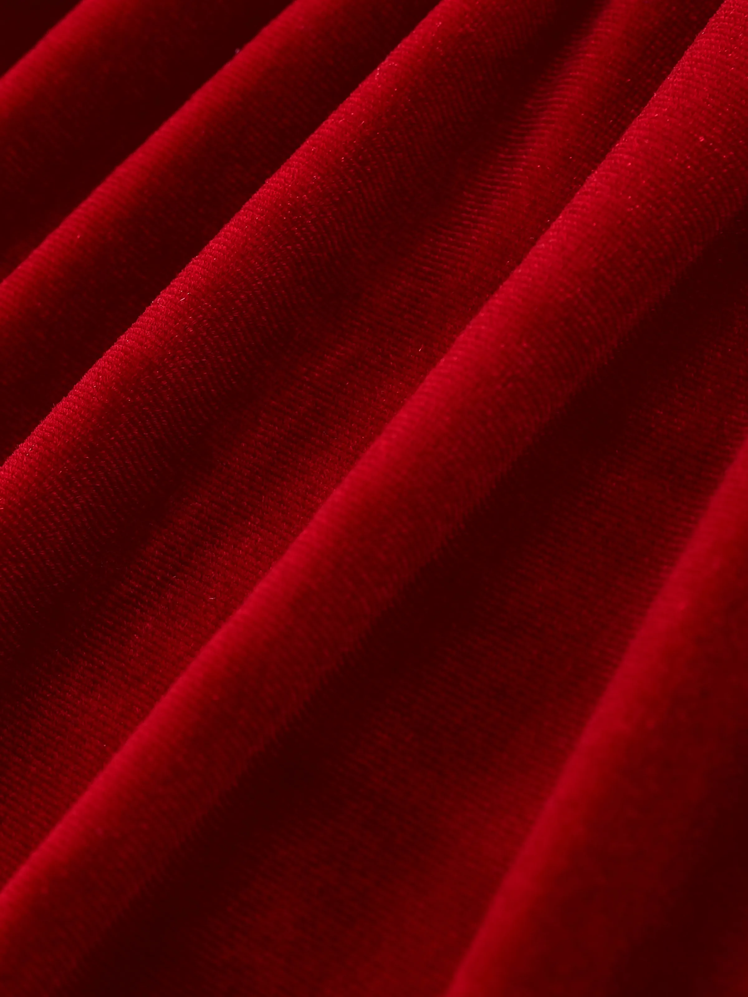 Christmas Sweet Toddler Girl Solid color Velvet material Dress Set Red - Image 3
