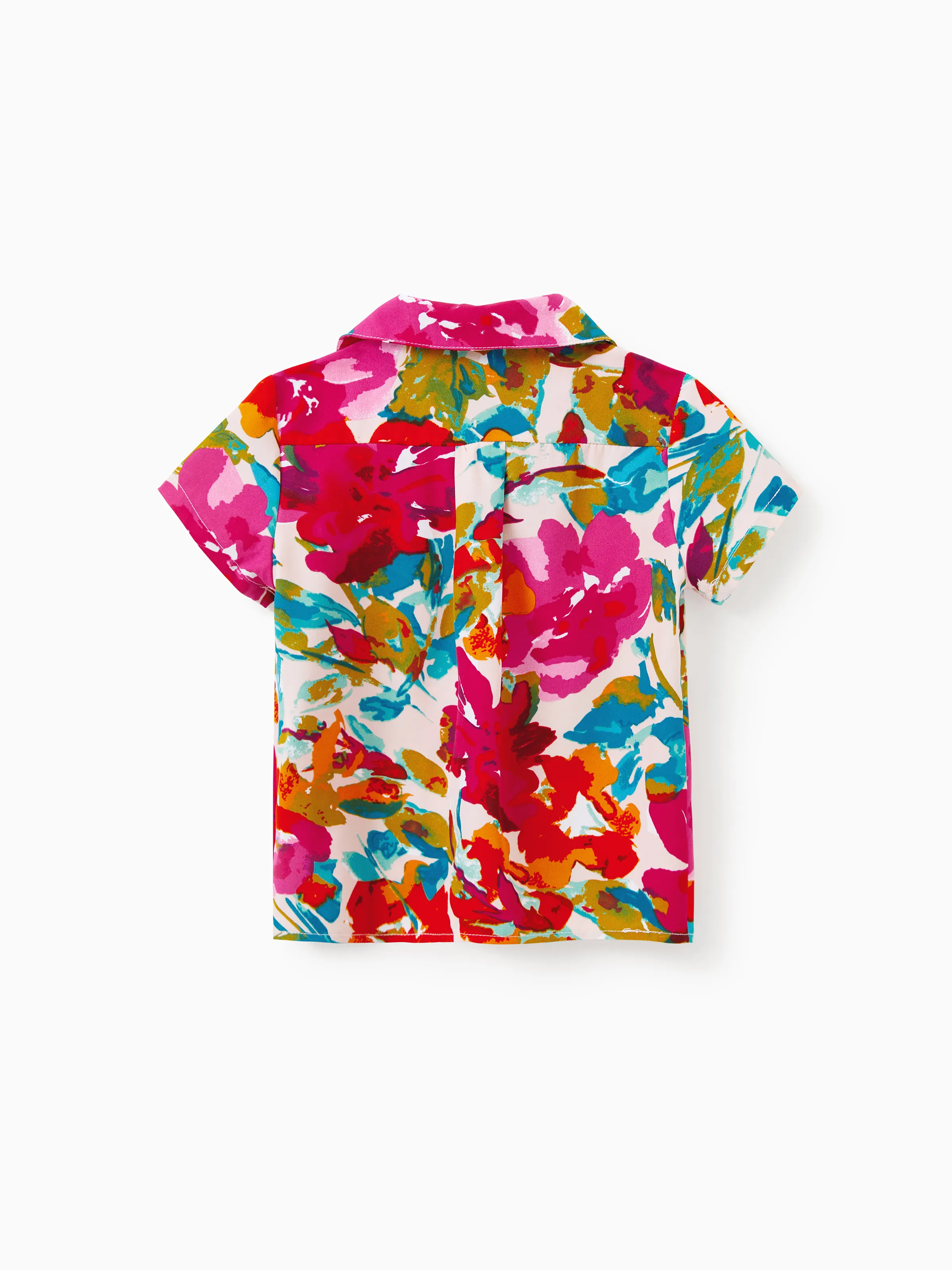 Daddy & Son Colorful Outfits Shirt Sets Summer Vacation Clothe for Beach, Photoshoots, Travel Hot Pink - Image 14