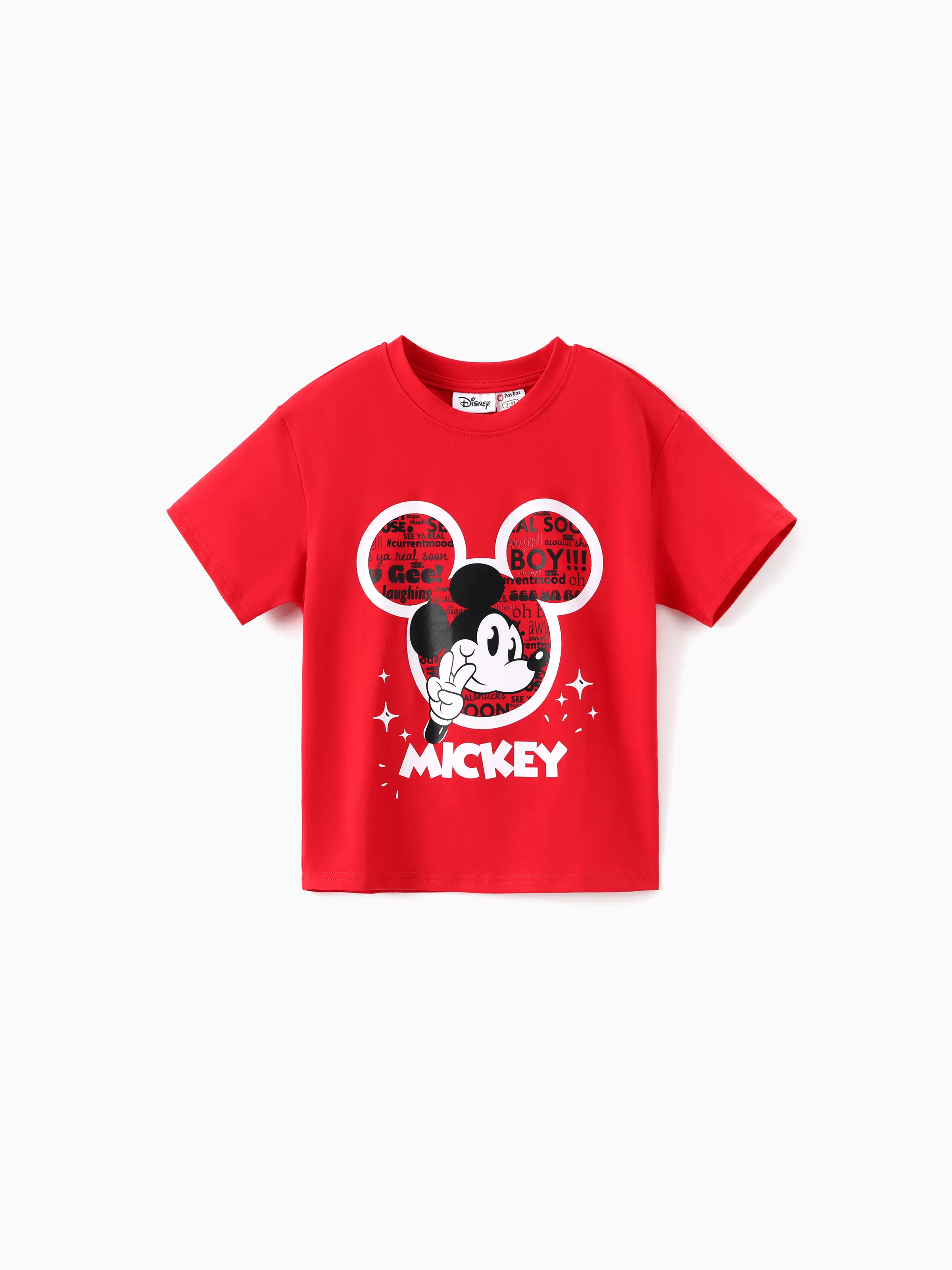 Disney Mickey and Friends Daddy and Me Family matching 1pc Mickey Mouse Graffiti Cotton T-shirt or Colorblock Dress with Built-in Shorts & Pockets or Naia™ Allover Romper  Red - Image 12