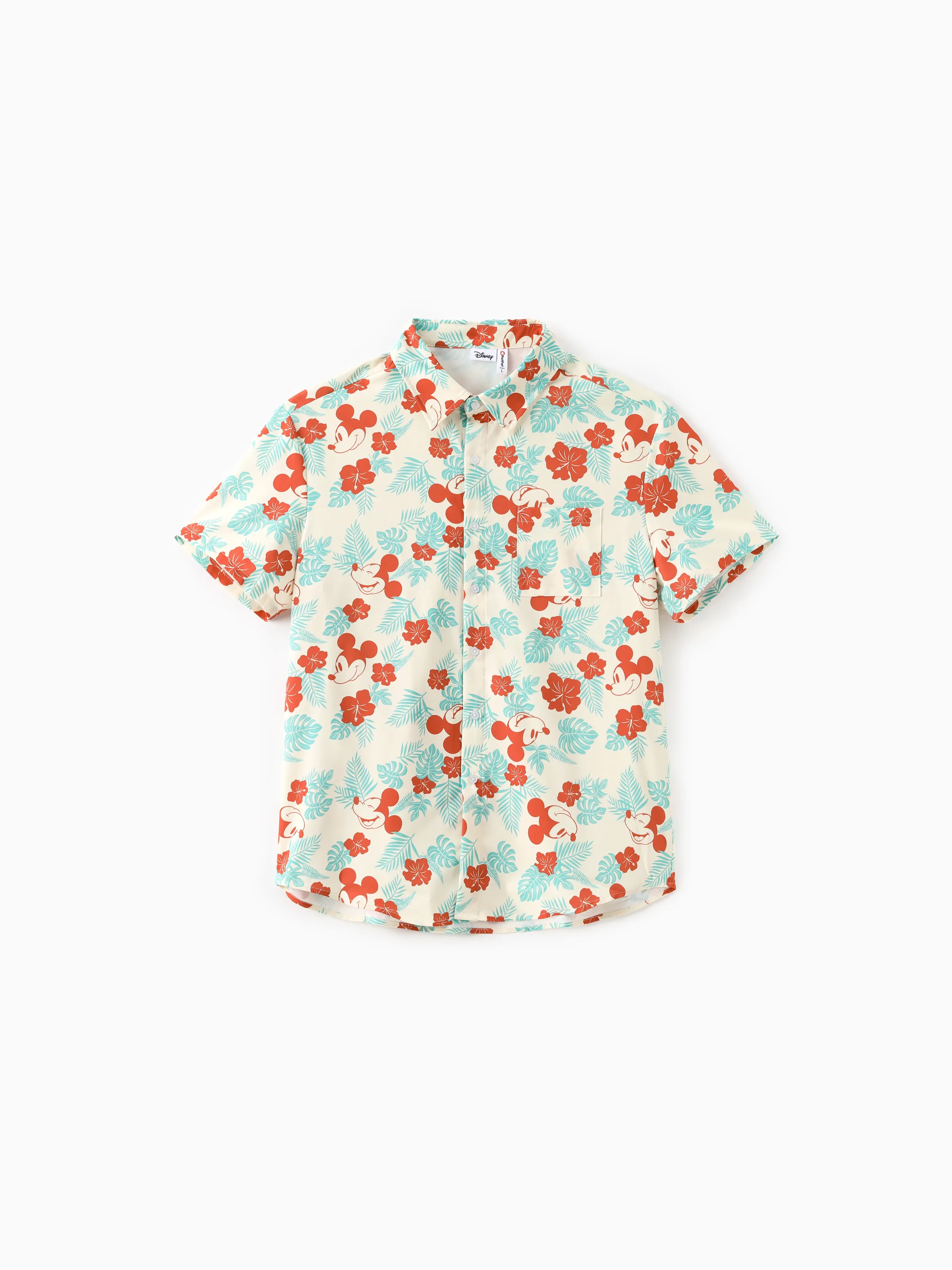 Disney Mickey and Friends Daddy and Me Family Matching Naia™ Floral Allover Print Shirt/Sleeveless Hollow-out Dress/Romper Multi-color - Image 4